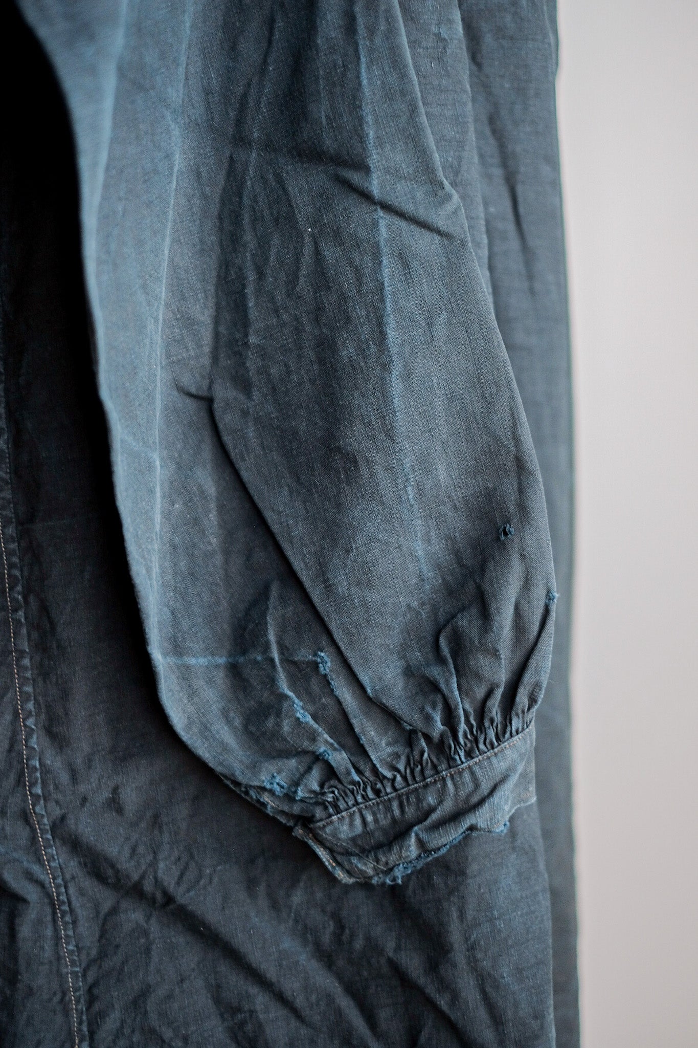 【Early 20th C】French Antique Indigo Linen Smock "Biaude"