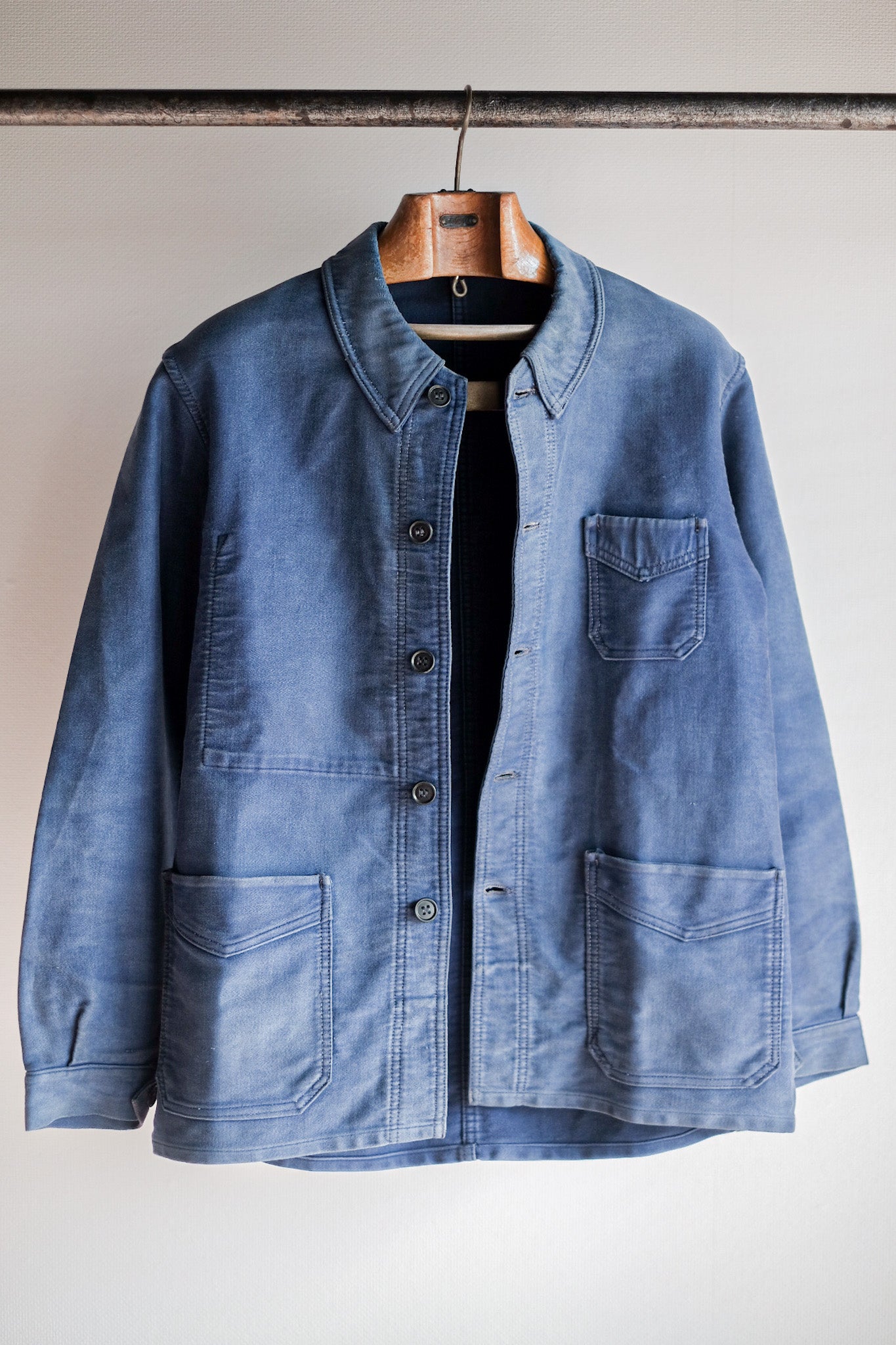 ［~40's］French Vintage Blue Moleskin Work Jacket