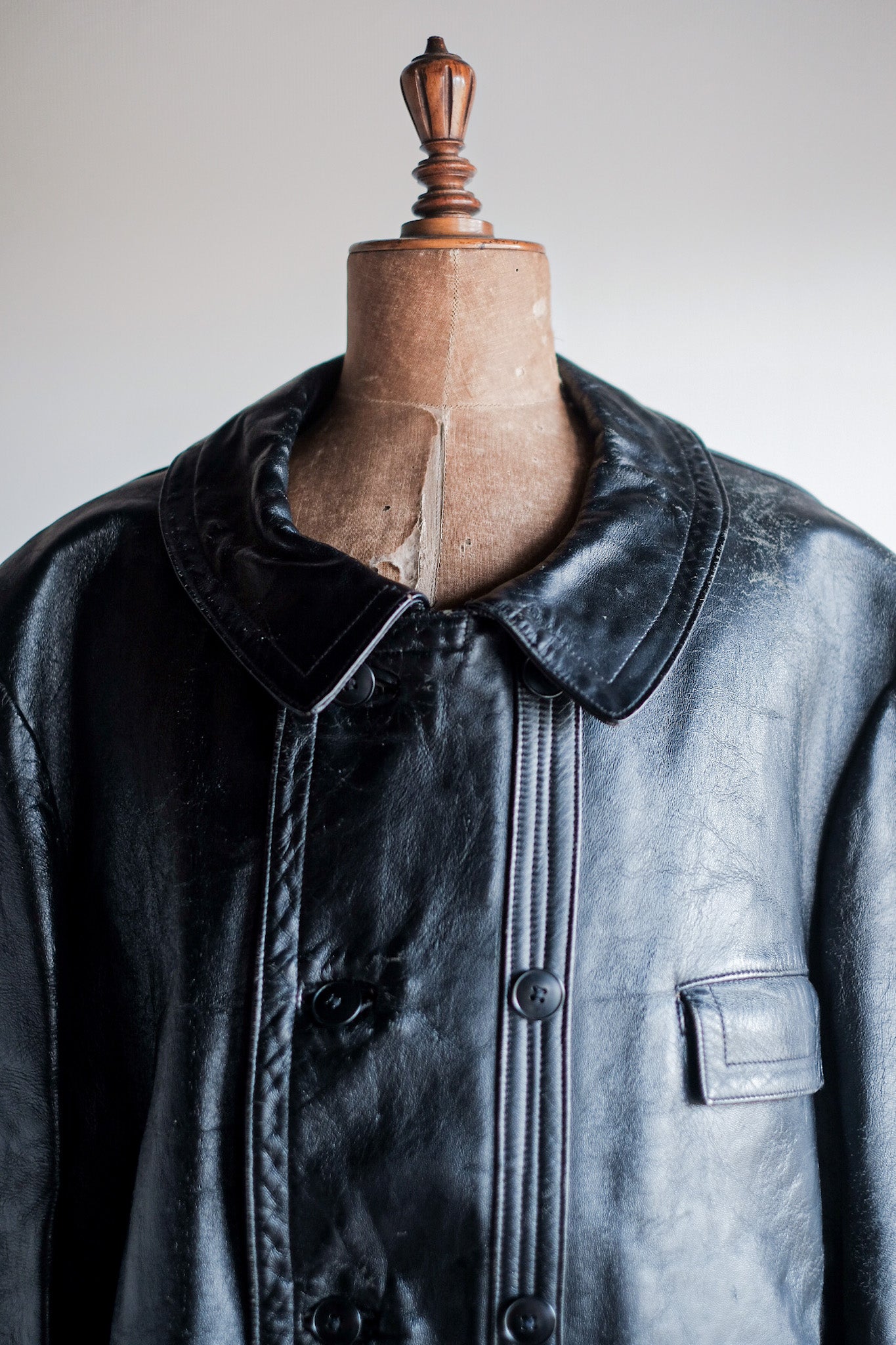 60's] French Vintage Le Corbusier Leather Work Jacket Size