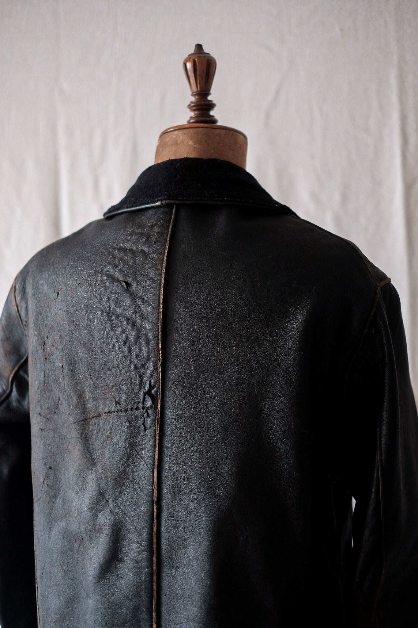 40's] French Vintage Le Corbusier Leather Work Jacket 