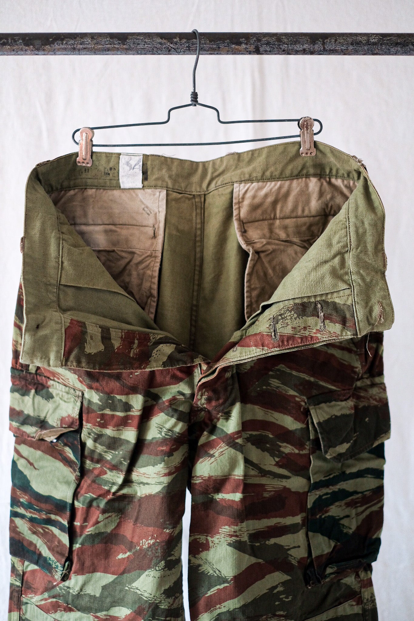 60's】French Army M47 Lizard Camo Field Trousers Size.84