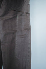 【~50's】French Vintage Brown Cotton Twill Work Pant "AUMOLINEL" "Dead Stock"