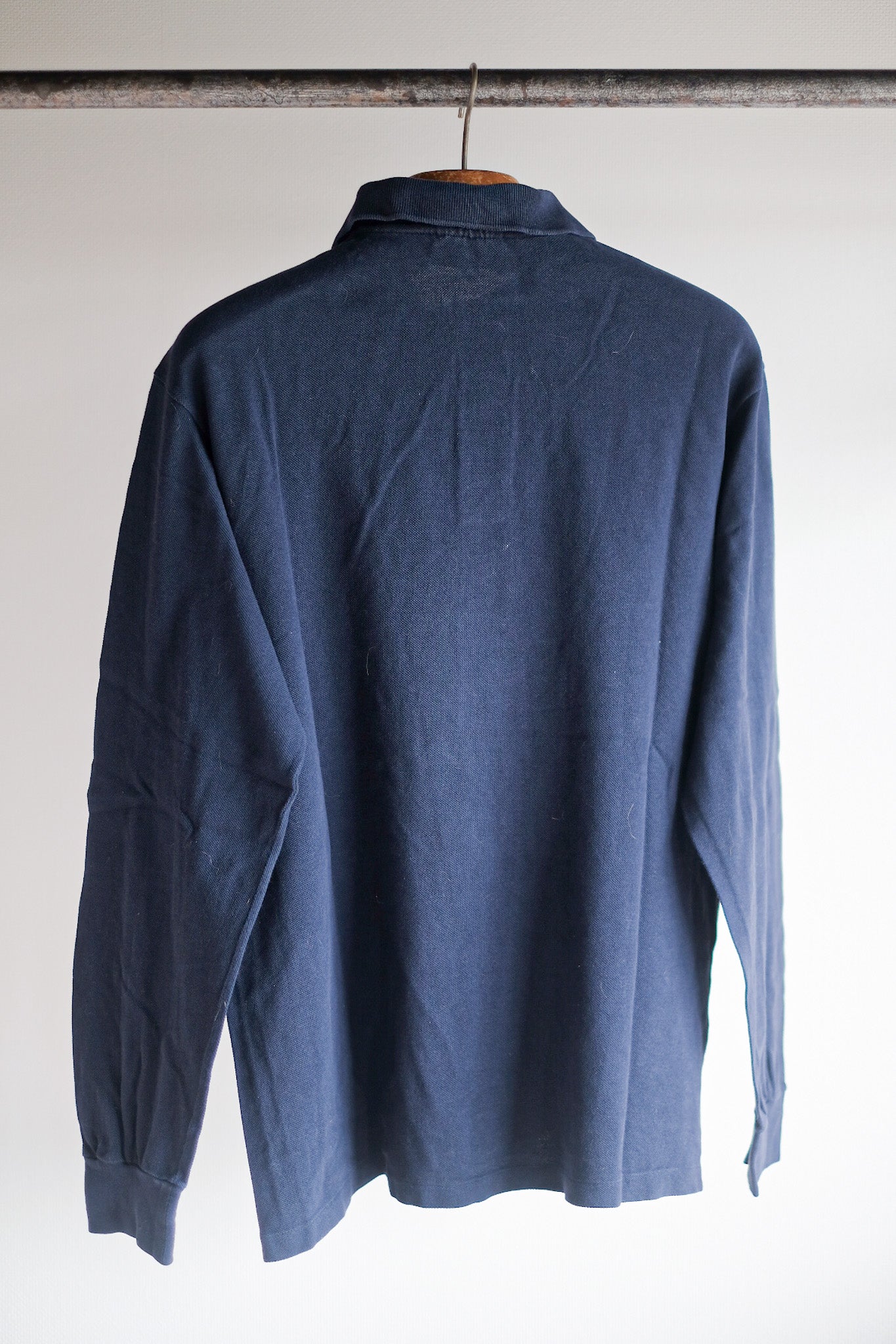 [〜80年代]顏料Lacoste l/s polo襯衫尺寸。5“海軍”