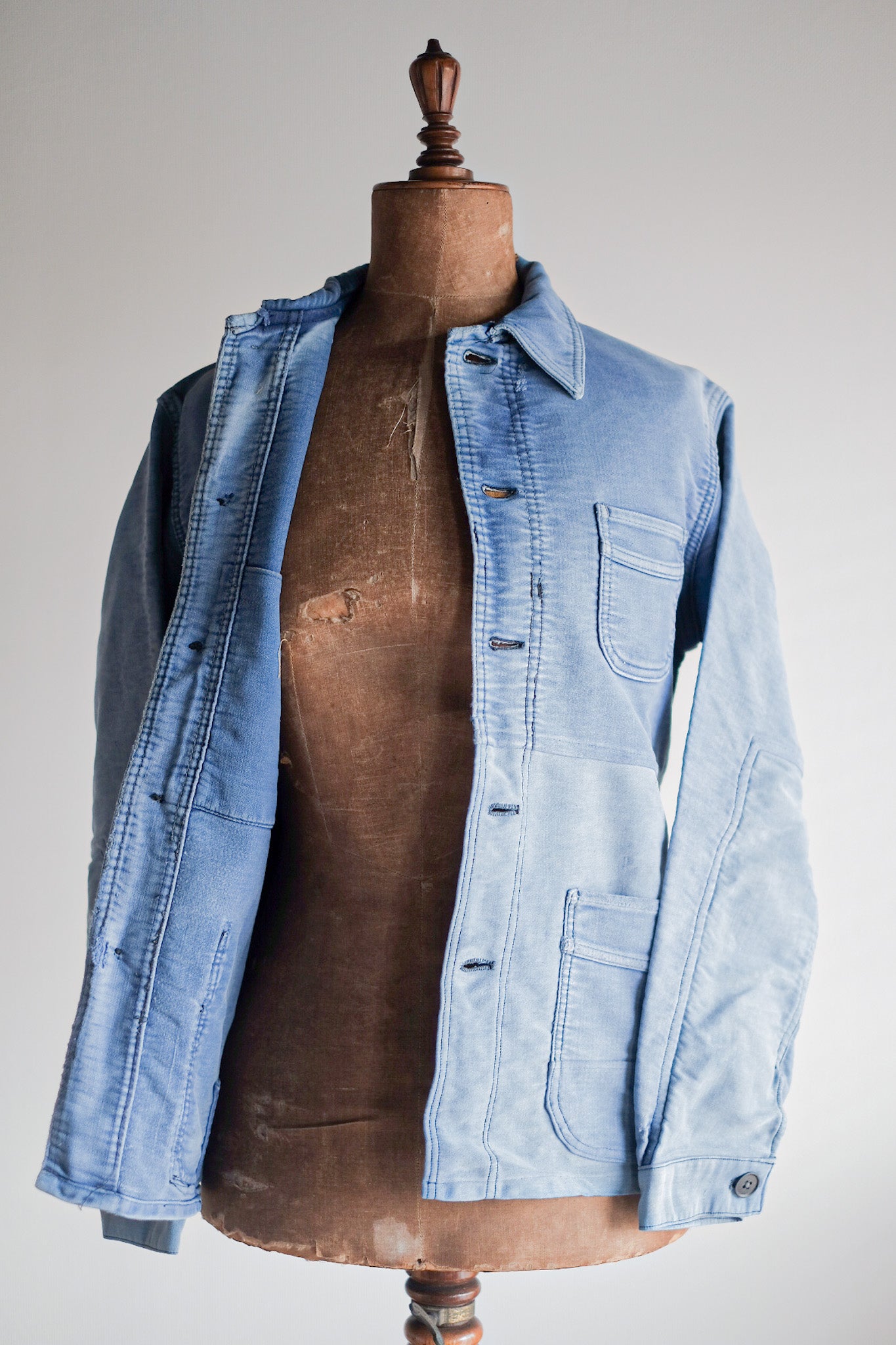 ［~50's］French Vintage Blue Moleskin Work Jacket "Le Mont St. Michel"