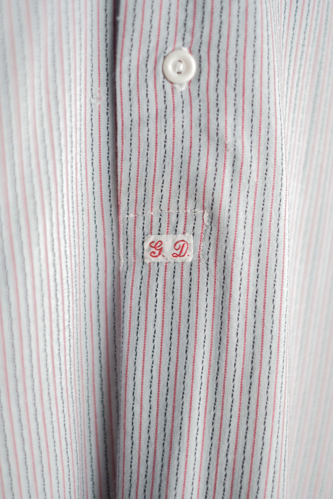 [~ 40 '] 프랑스 빈티지 레이온 할아버지 셔츠