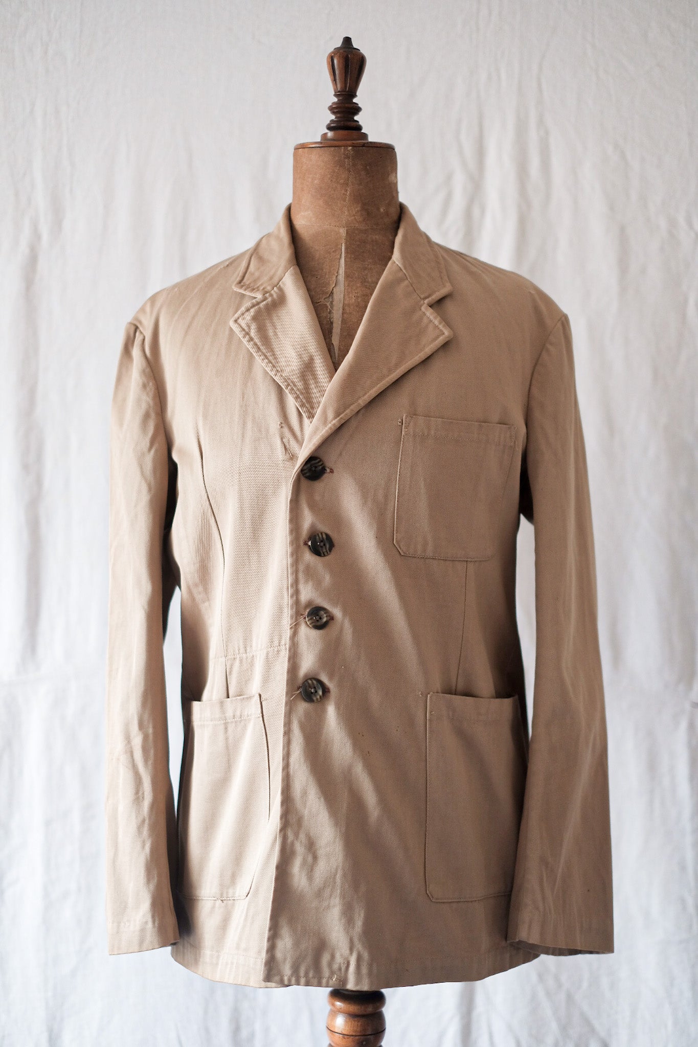 [〜40年代]法國復古棉翻領工作夾克