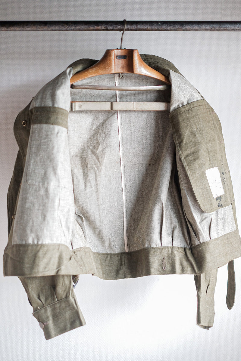 [~ 50's] British Army Green Denim Battle Jacket Size.7 "Dead Stock"