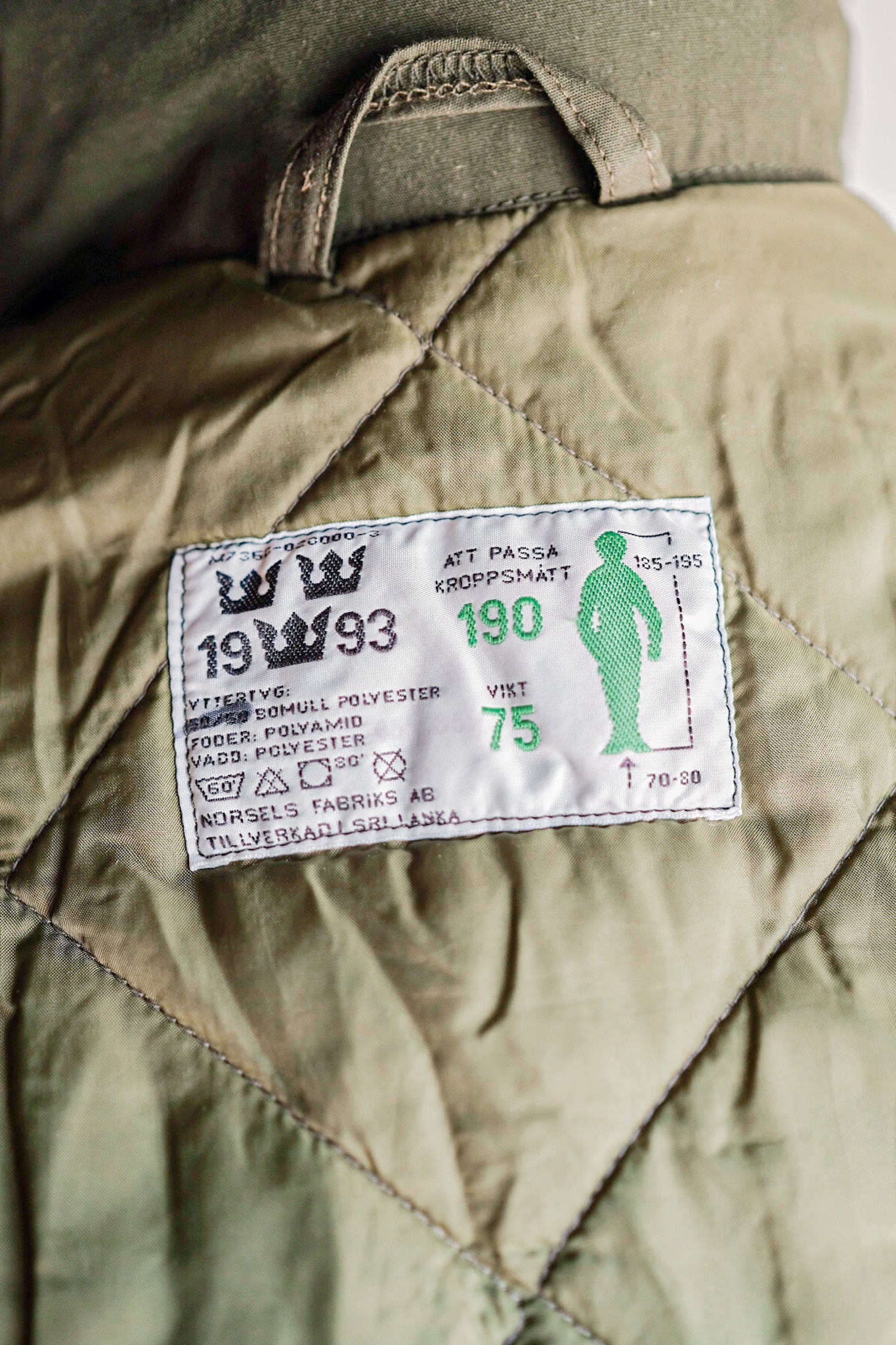 ［~90's］Swedish Army M-90 Cold Weather Parka Size.190-75