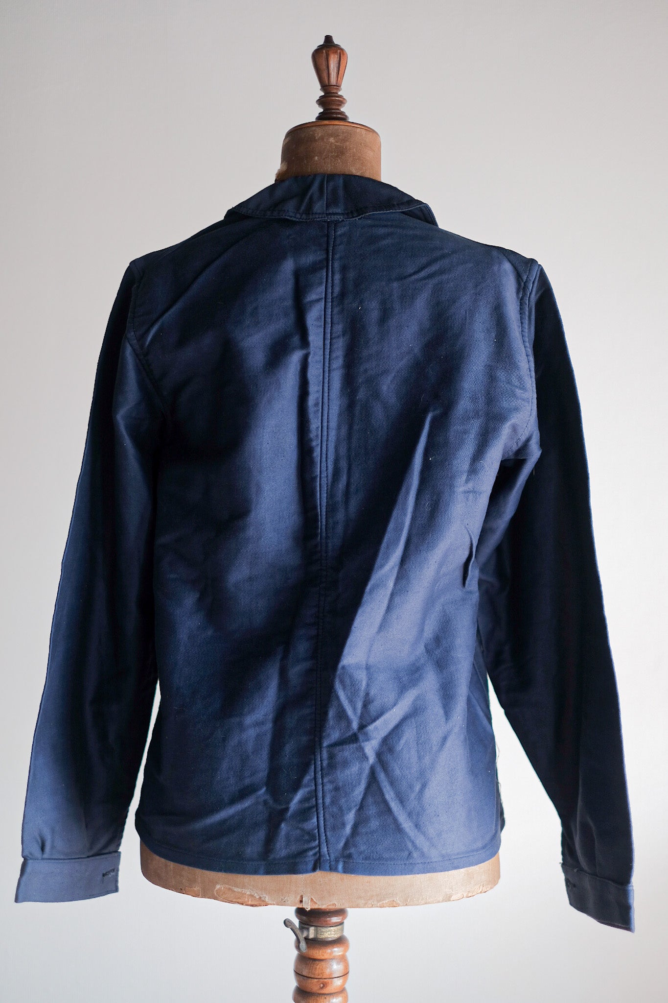 [~ 30's] French Vintage Blue Moleskin Work Jacket "Dead Stock"