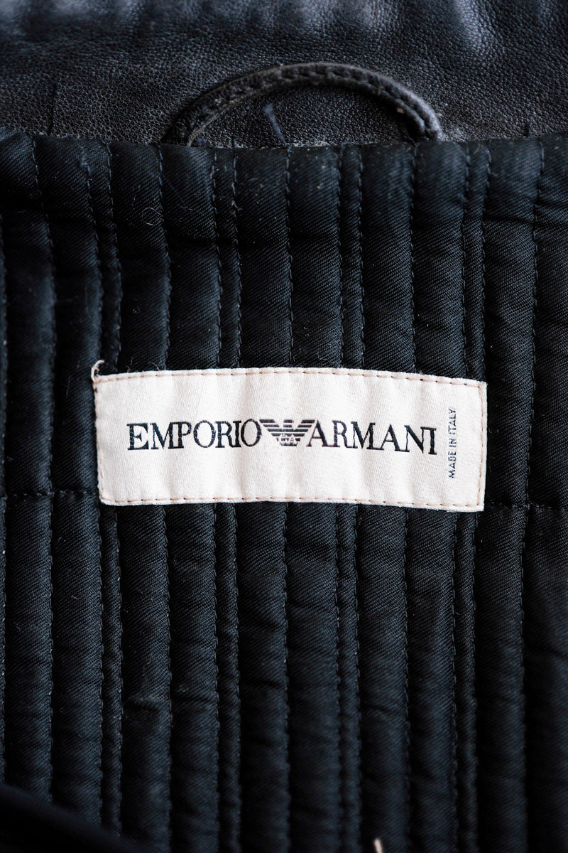 [~ 90's] Old Emporio Armani Stand Jacket หนังขนาด 48