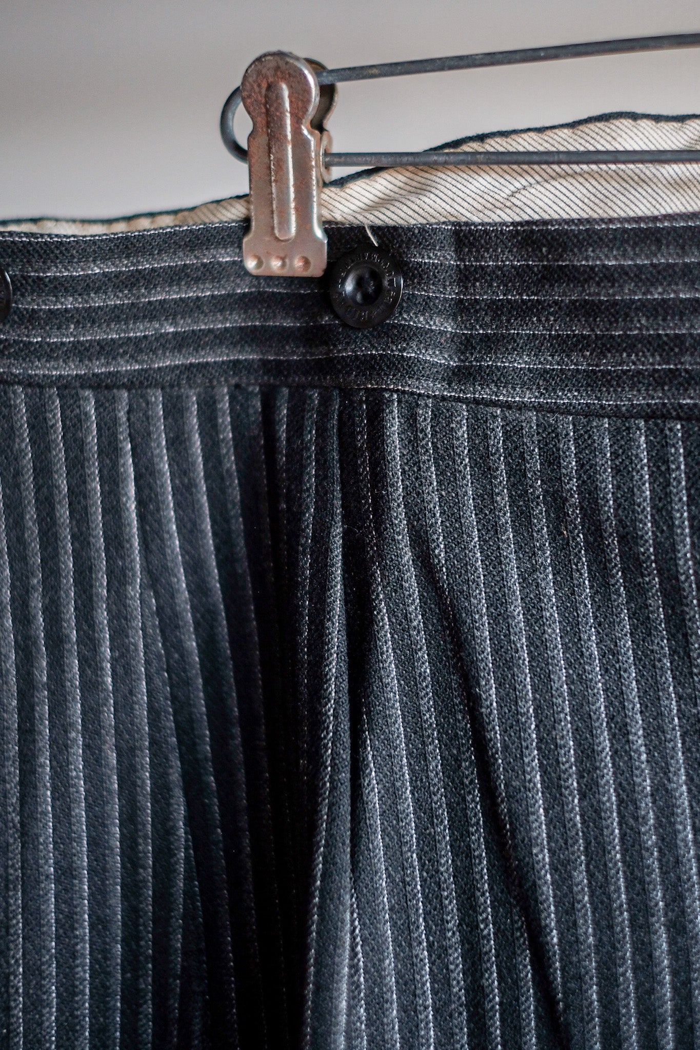 [~ 30's] กางเกงลายผ้าขนสัตว์วินเทจฝรั่งเศส