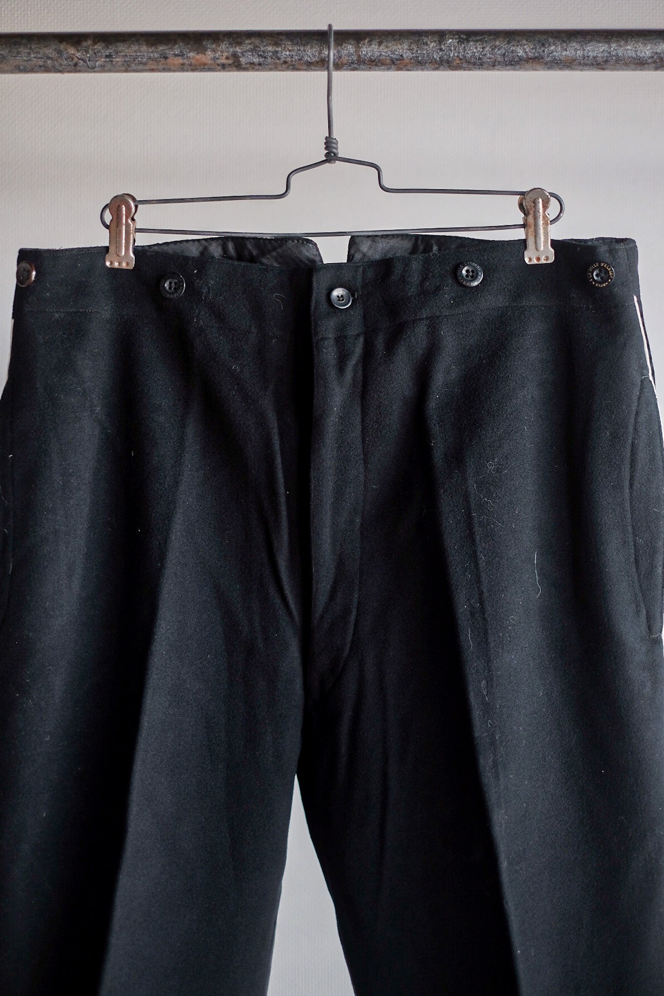 【~40's】French Vintage Side Line Wool Trousers "Dead Stock"