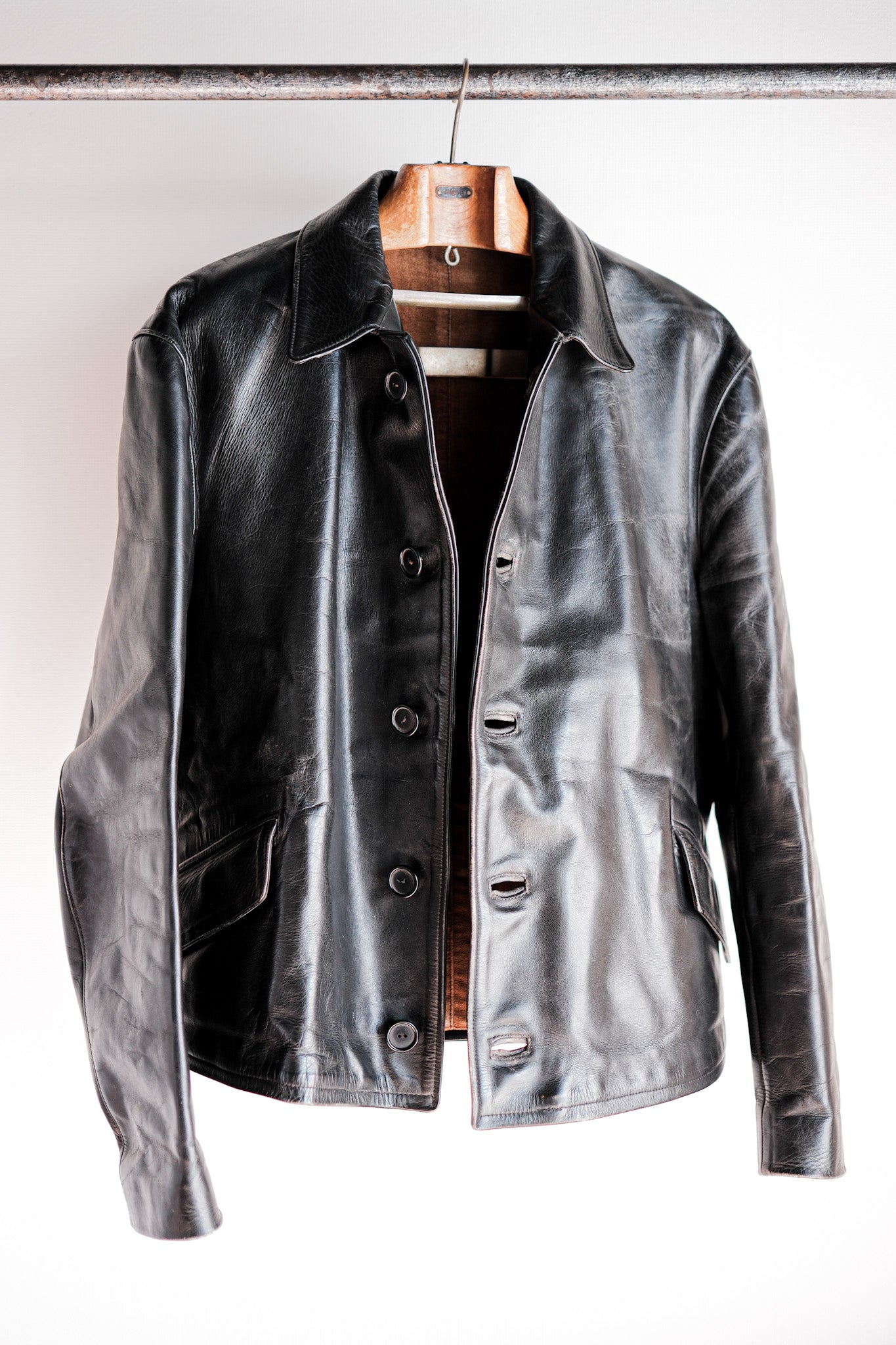 ［~40's］French Vintage Horse Hide Leather Jacket
