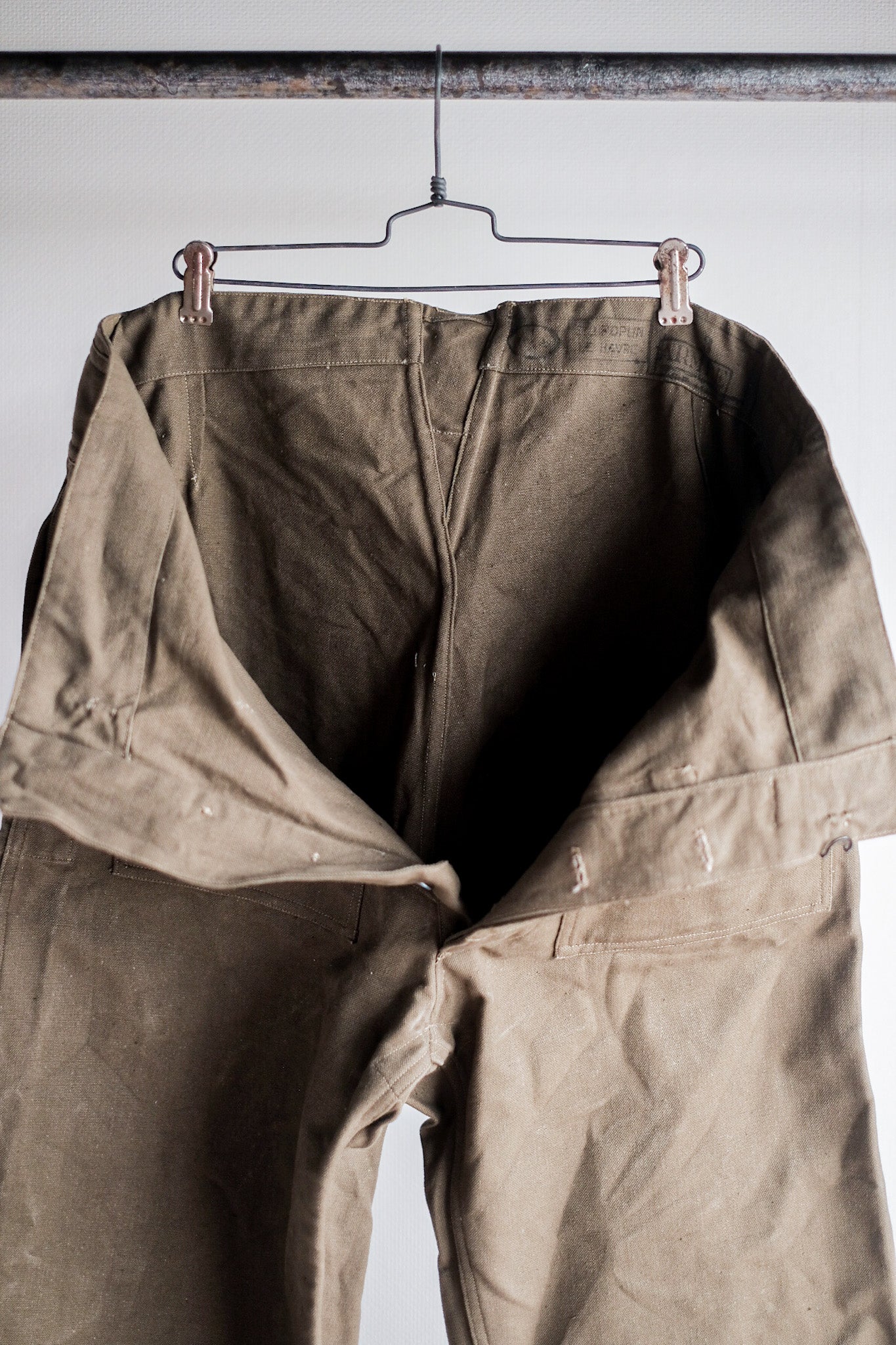 [~ 30's] Armée française M35 Pantalon de moto "Type de lin de coton" "Stock mort"