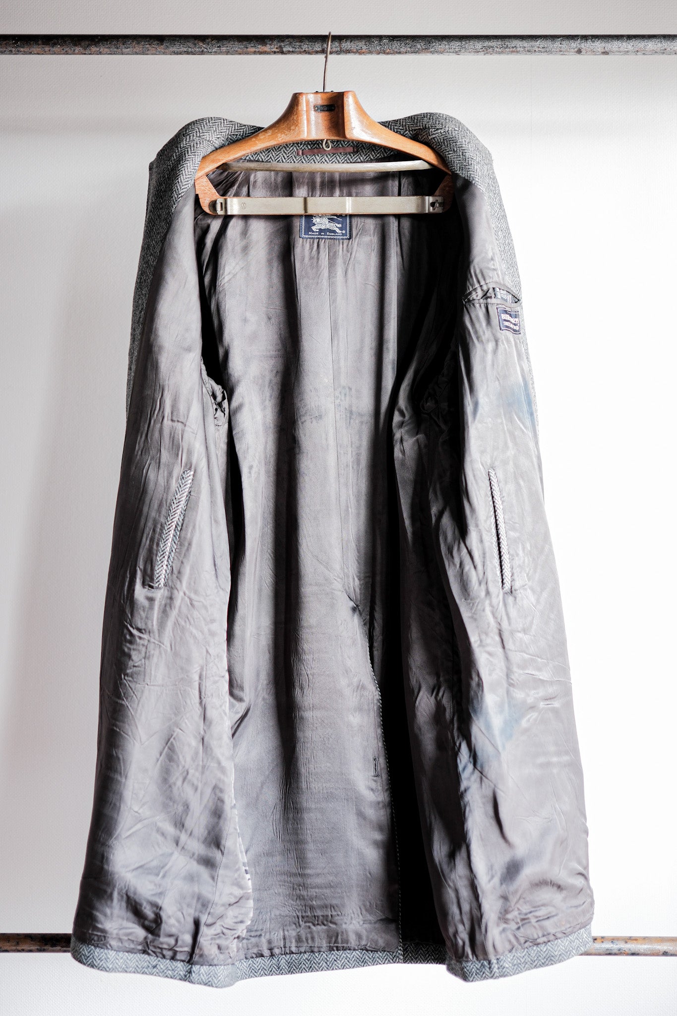 ［~90's］Vintage Burberry's Single Raglan Balmacaan Coat Size.54REG "SHETLAND TWEED"
