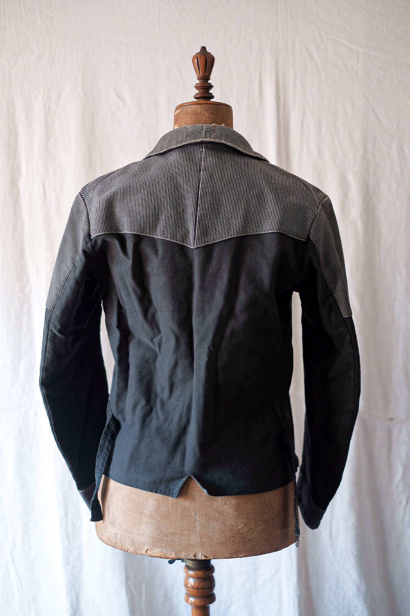 [~ 50 년대] 벨기에 빈티지 인쇄 몰드 스킨 더블 가슴 작업 재킷