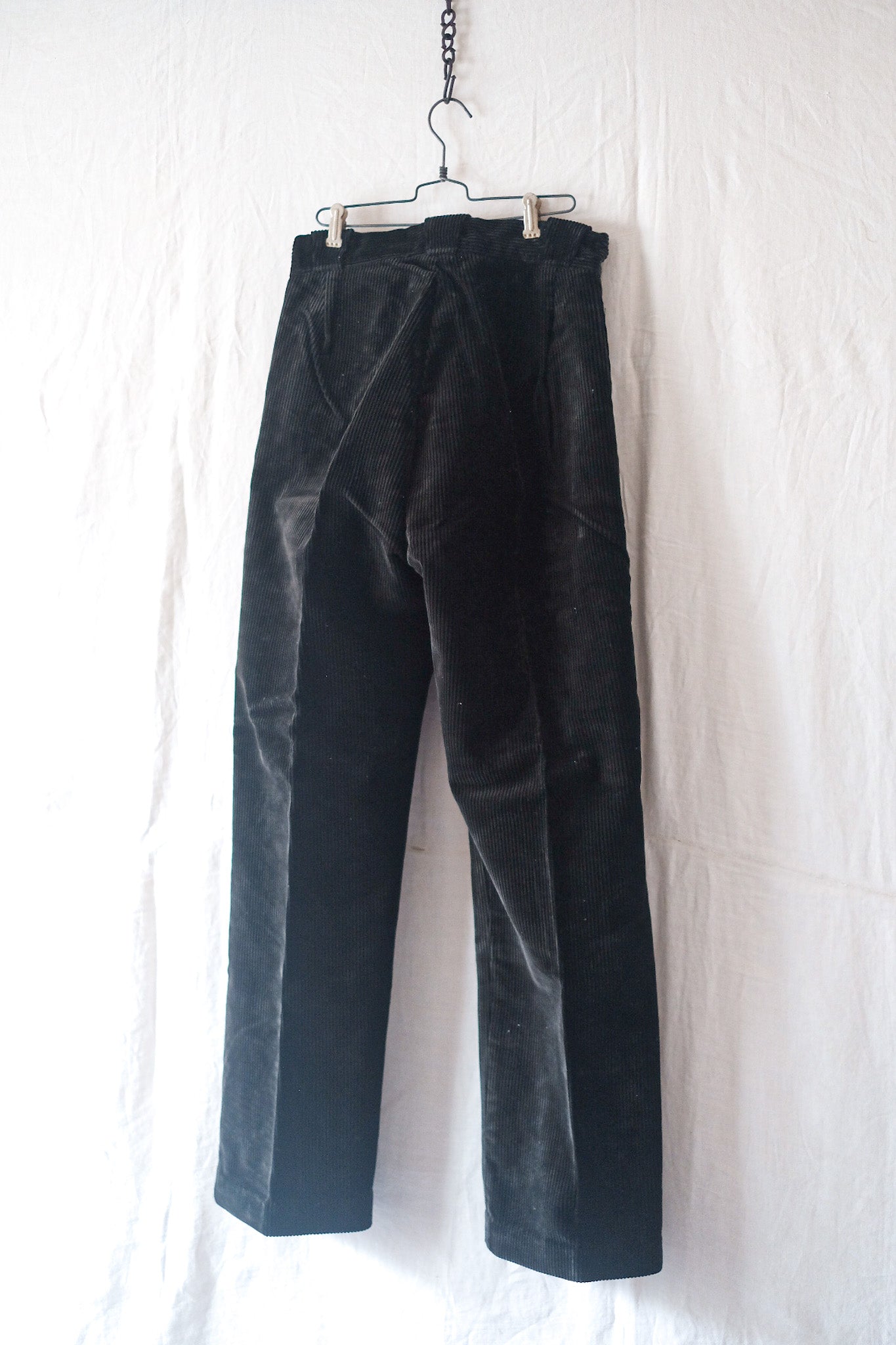[~ 40's] Pantalon de travail en velours noir vintage français "stock mort"