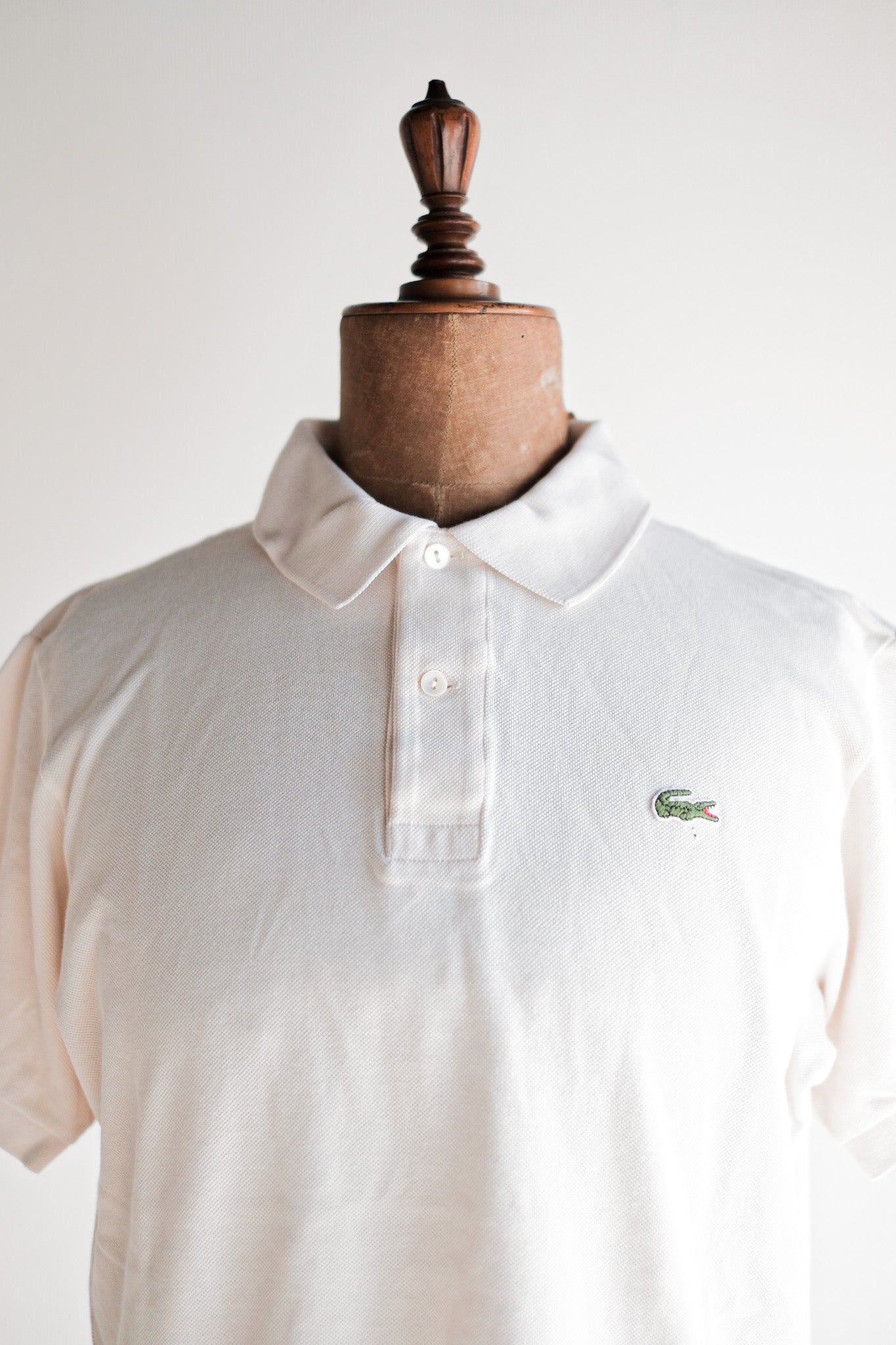 [〜80年代]顏色的lacoste s/s polo襯衫襯衫大小。4“ ecru”
