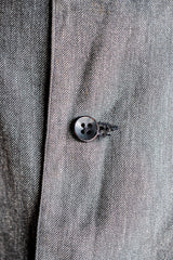 [~ 40's] French Vintage Black Chambray Atelier Coat "Dead Stock"