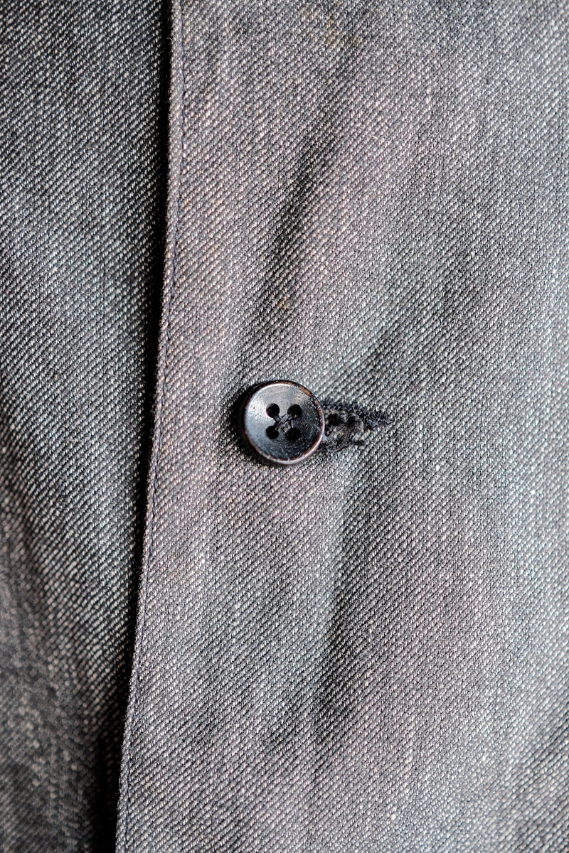 [~ 40's] French Vintage Black Chambray Atelier Coat "Dead Stock"
