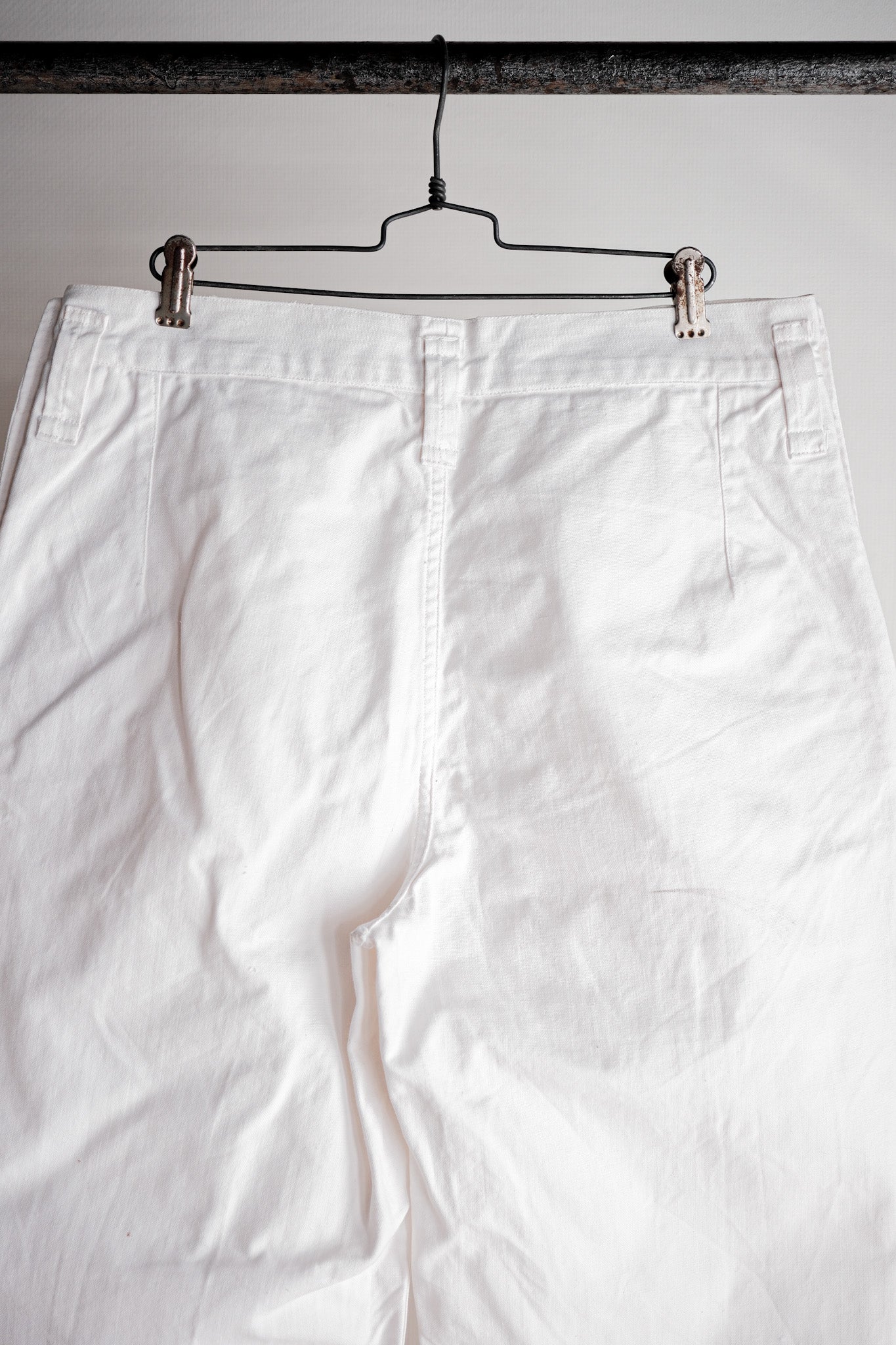 50's] French Navy White Linen Sailor Pants 