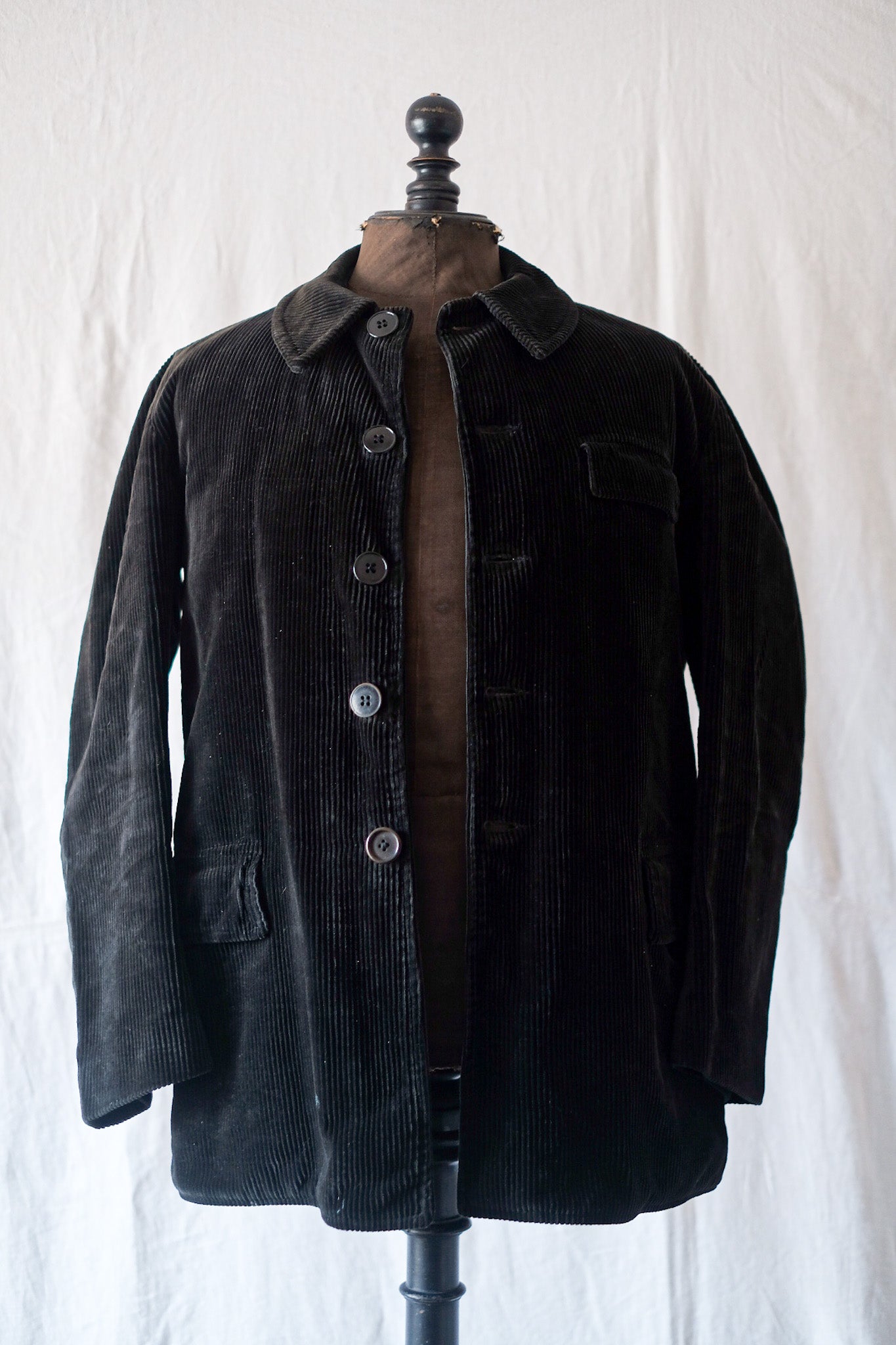 [~ 50's] French Vintage Black Corduroy Work Jacket