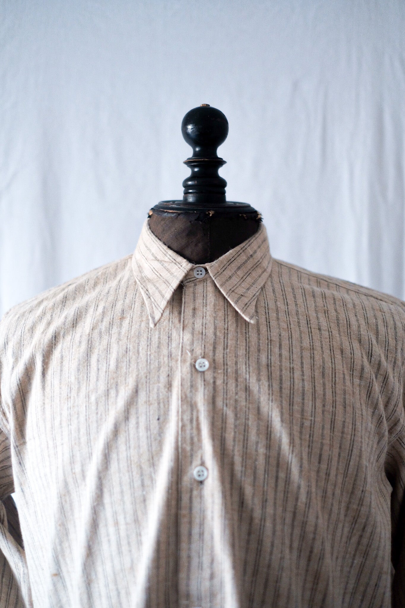 [~ 30 '] 프랑스 빈티지 할아버지 셔츠 "데드 스톡"