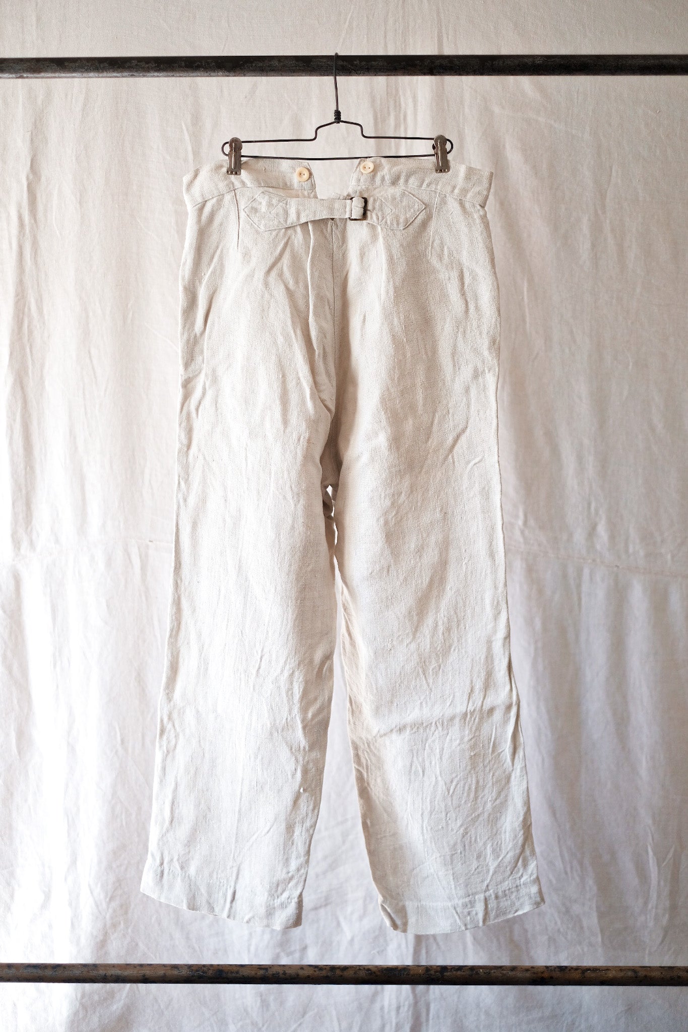 【~30's】French Army Bourgeron Linen Pants