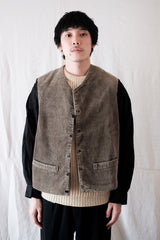 [~ 30's] แจ็คเก็ตผ้าลูกฟูกสีน้ำตาลสีน้ำตาลวินเทจสีเทา