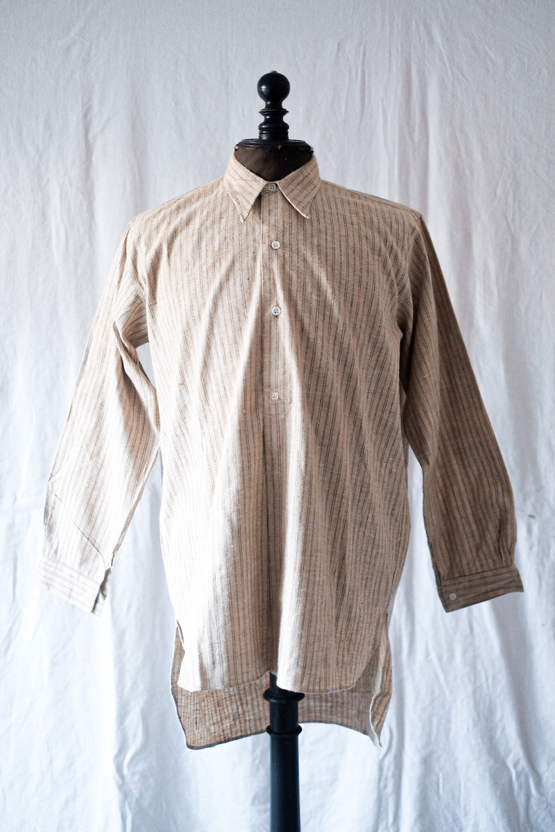 【~30's】French Vintage Grandpa Shirt "Dead Stock"