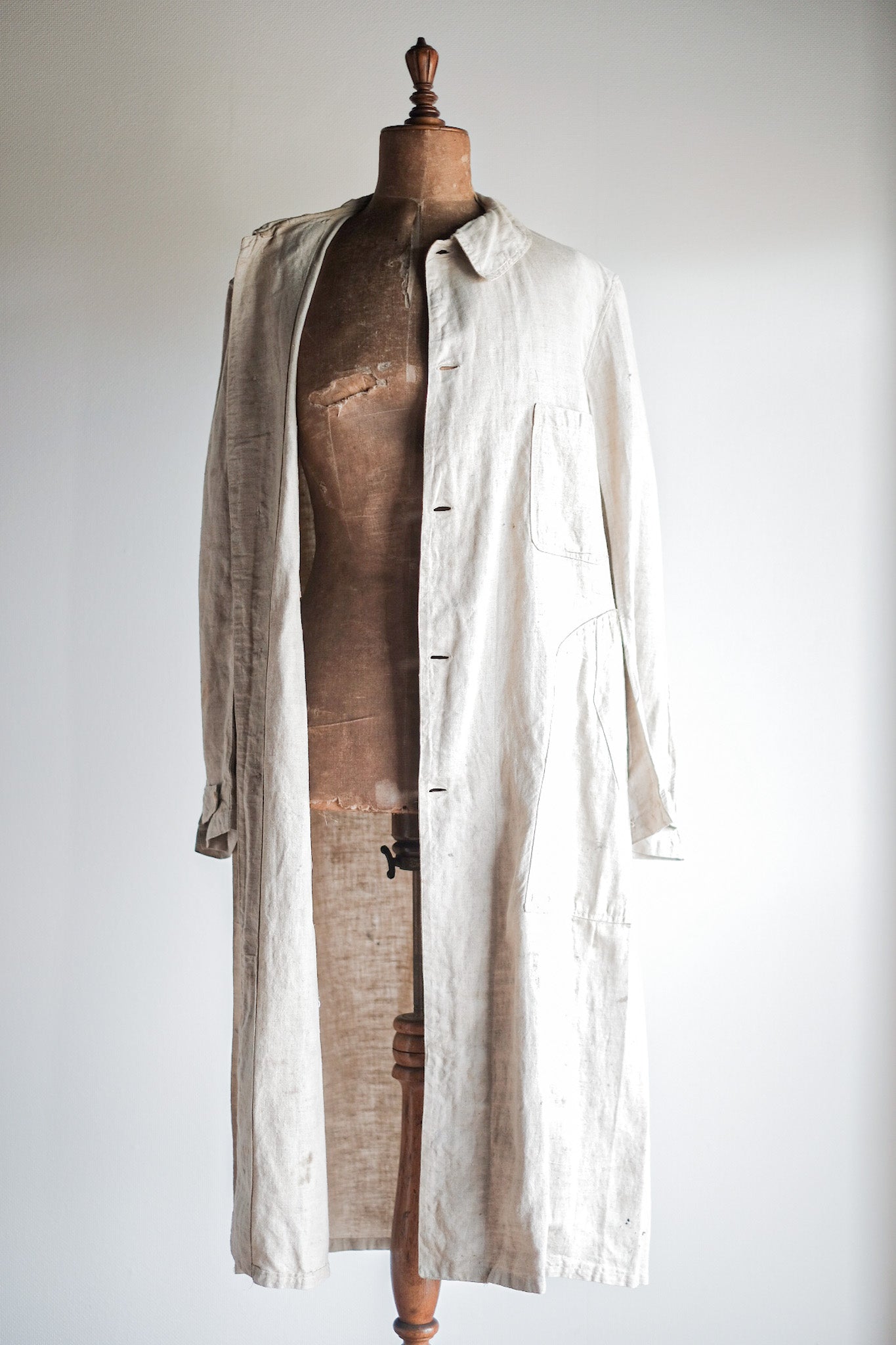 【~30's】French Vintage Linen Work Coat
