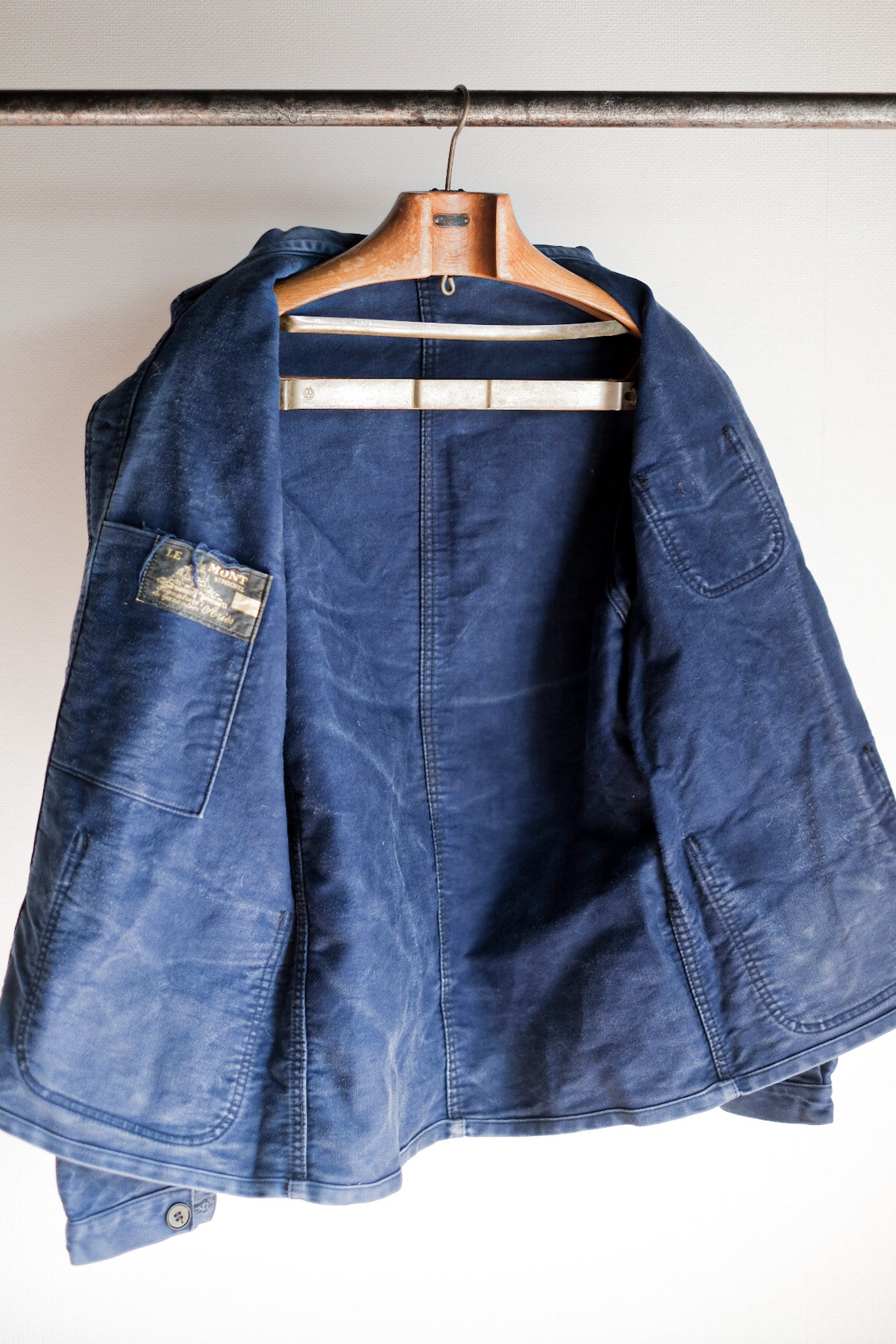［~50's］French Vintage Blue Moleskin Work Jacket "Le Mont St. Michel"