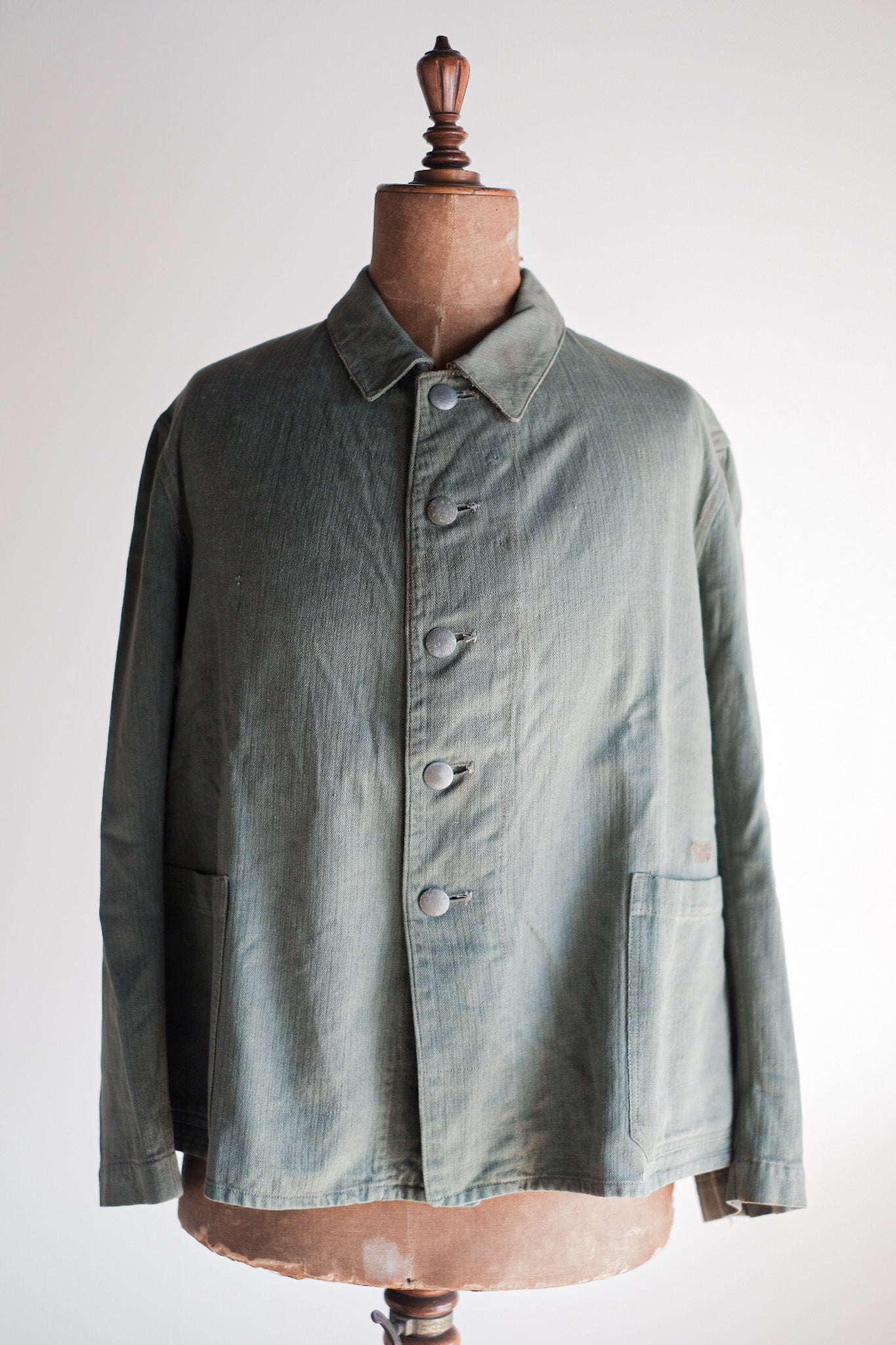 ［~30's］WW2 German Army Drillich Green HBT Linen Jacket