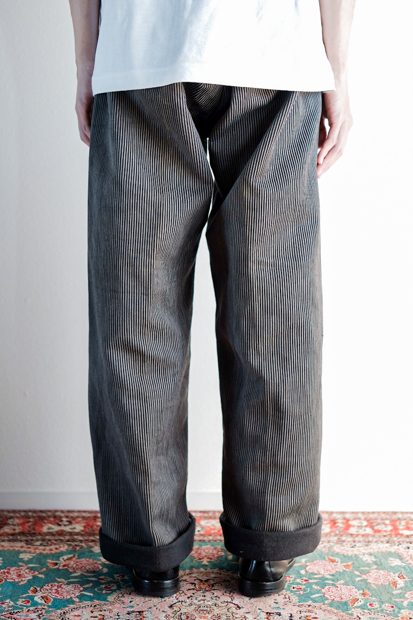 ［~30's］French Vintage Cotton Pique Striped Work Pants "Dead Stock"