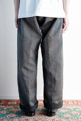 【~30's】French Vintage Cotton Pique Striped Work Pants "Dead Stock"