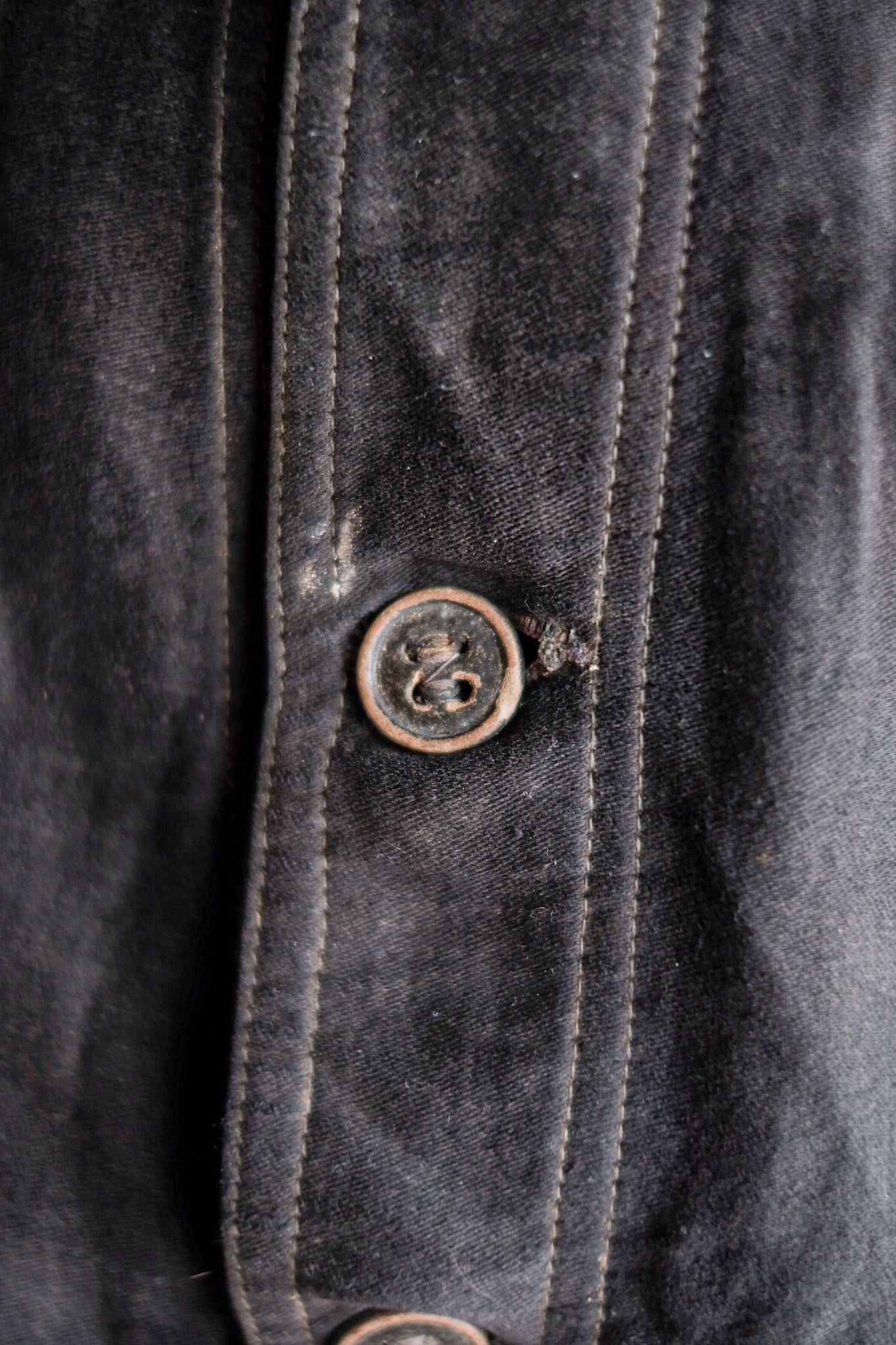 [〜20年代]法國復古黑色摩爾斯金鞋夾克“ 6個鈕扣”