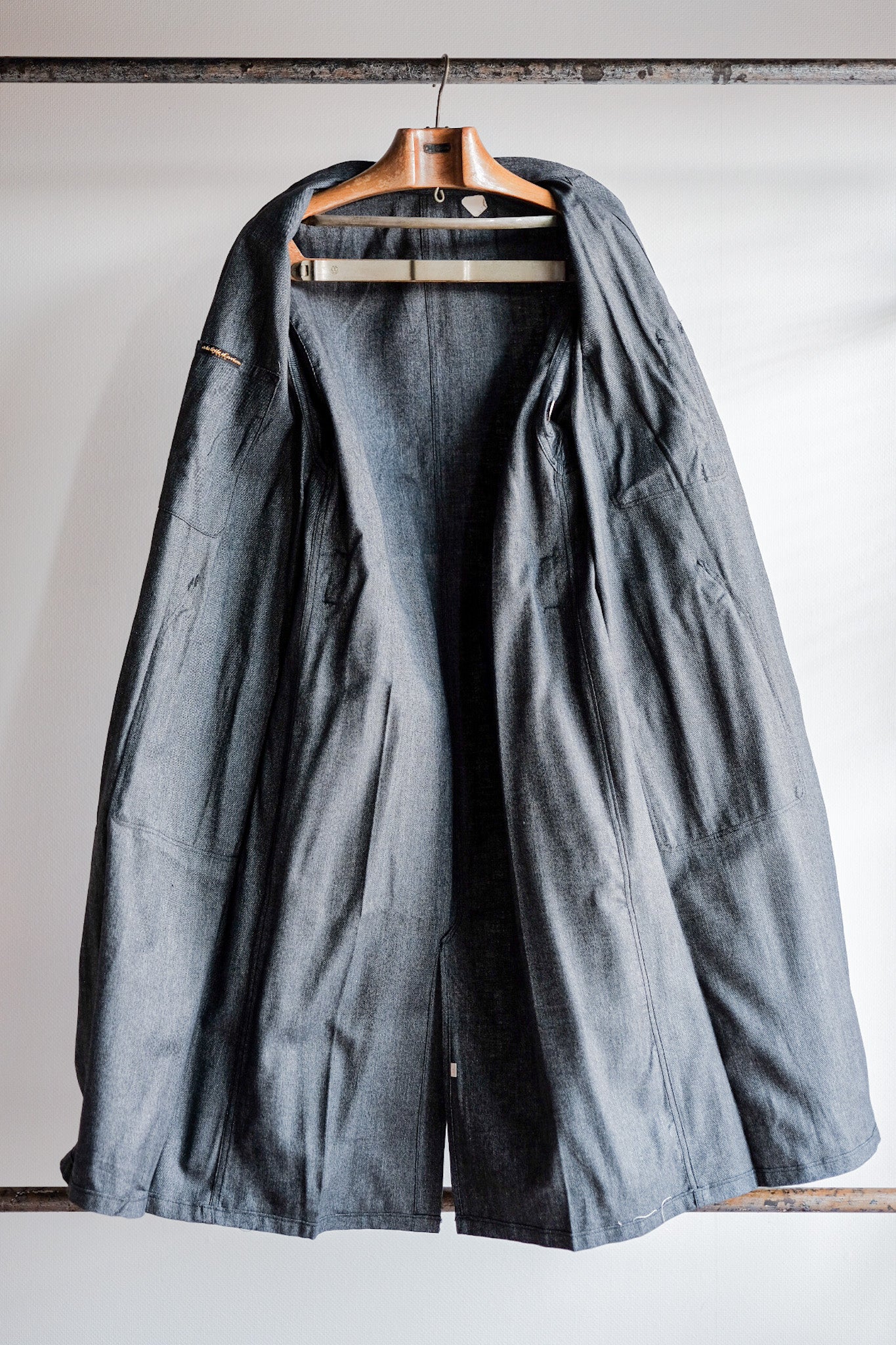 【~40's】French Vintage Black Chambray Atelier Coat “Dead Stock”