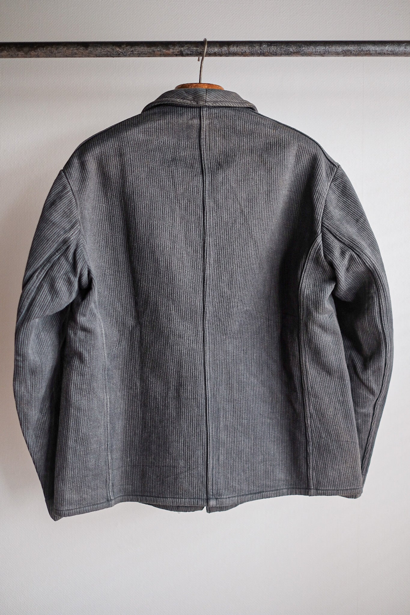 [~ 50's] French Vintage Gray Cotton Pique Work Jacket