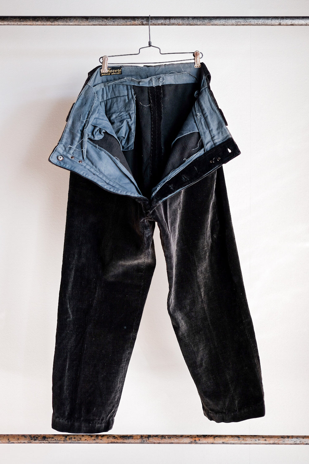 【~40's】French Vintage Dark Brown Corduroy Work Pants