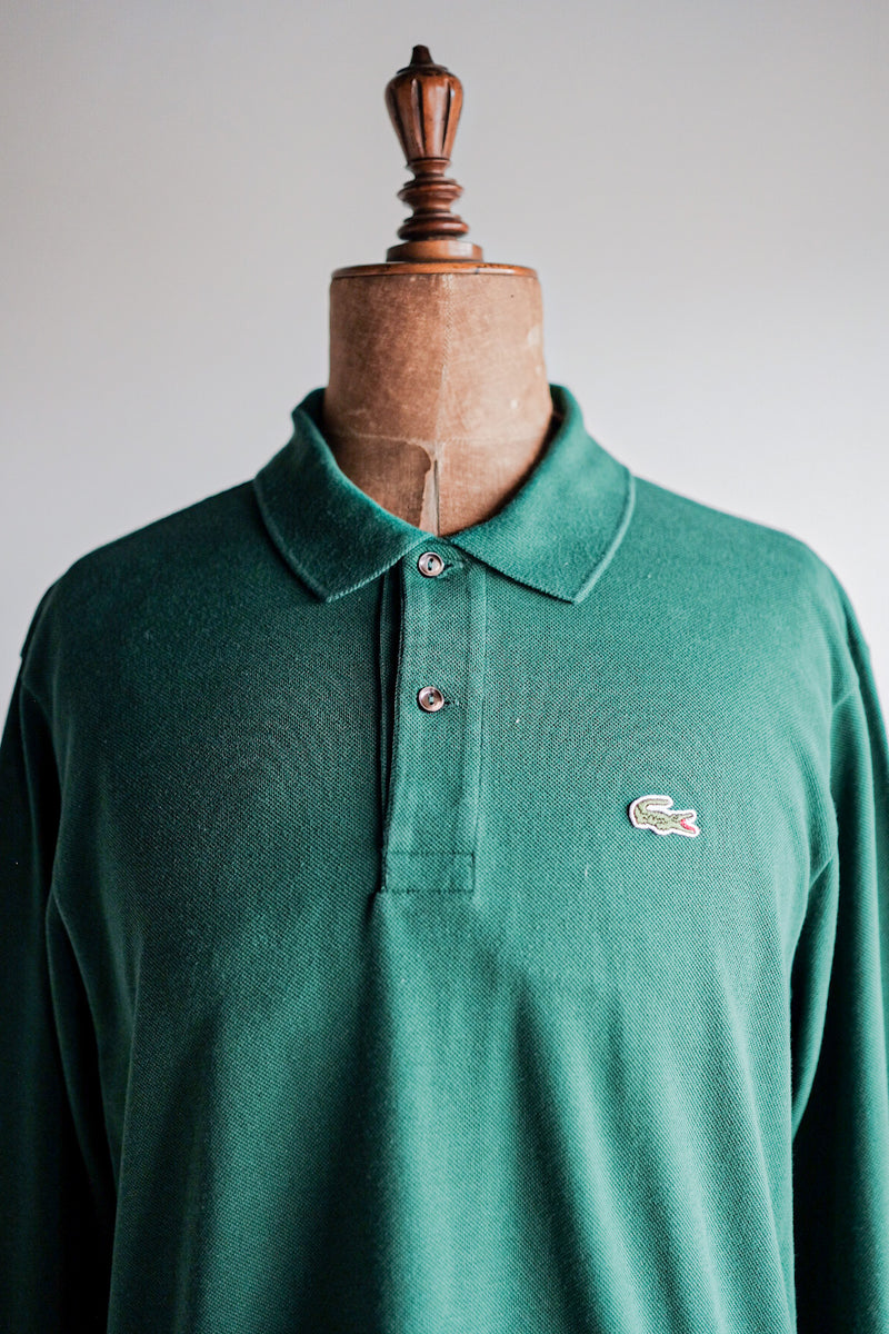 [~ 80's] Chemise Lacoste L/S Polo Size.5 "Forest Green"