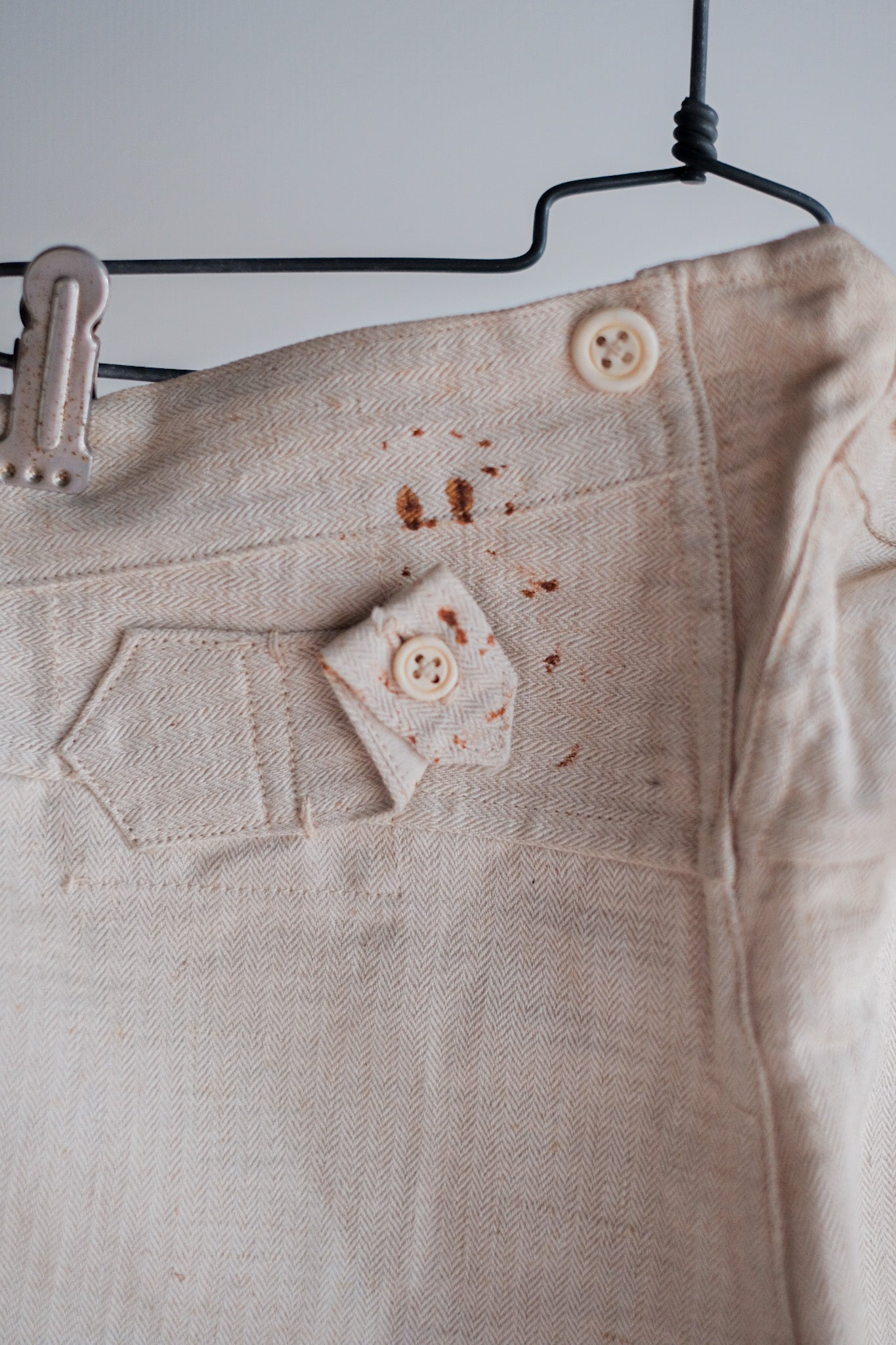 ［~30's］French Army Bourgeron HBT Linen Pant "Dead Stock"
