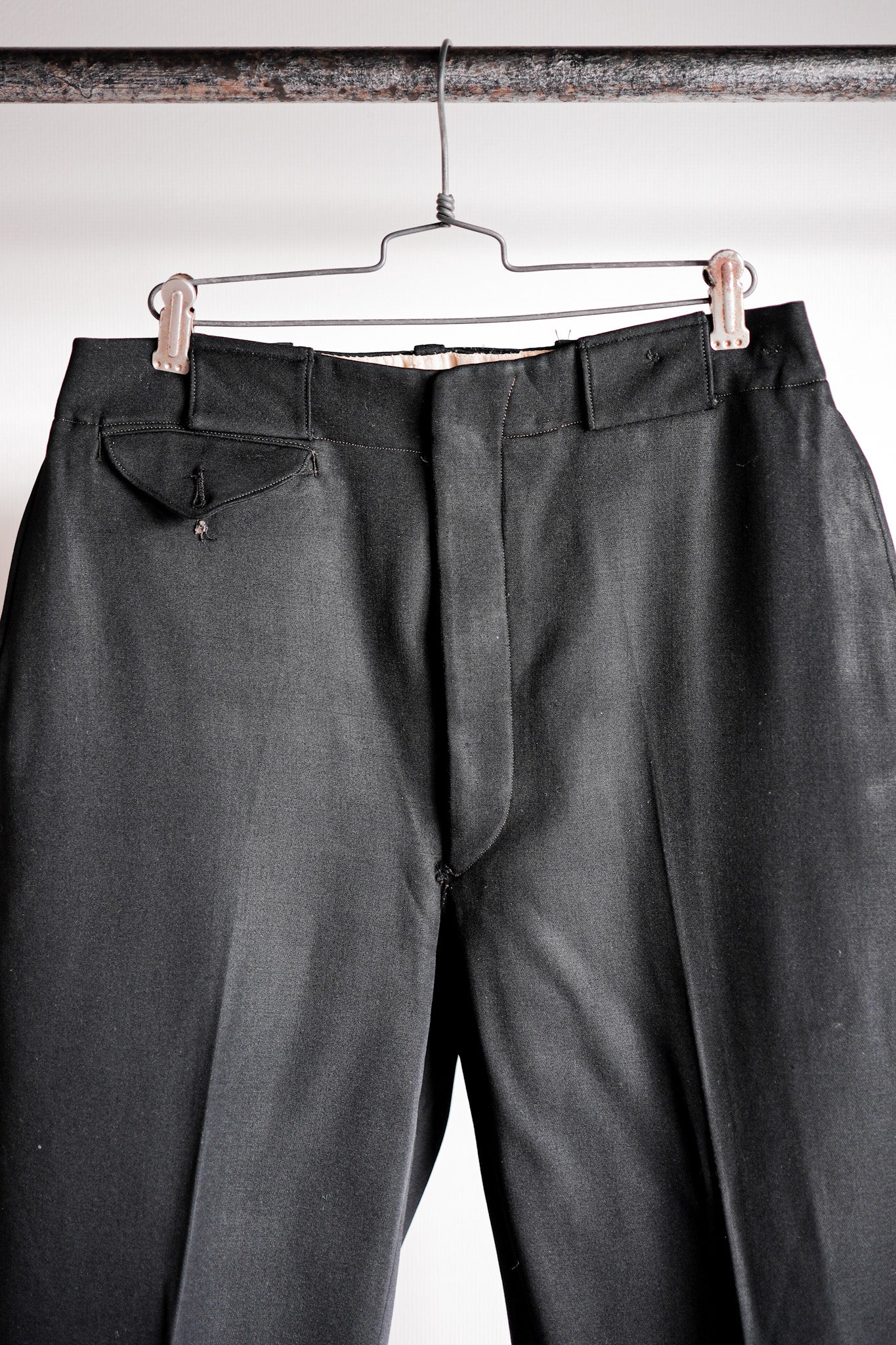 ［~40's］French Vintage Black Wool Trousers