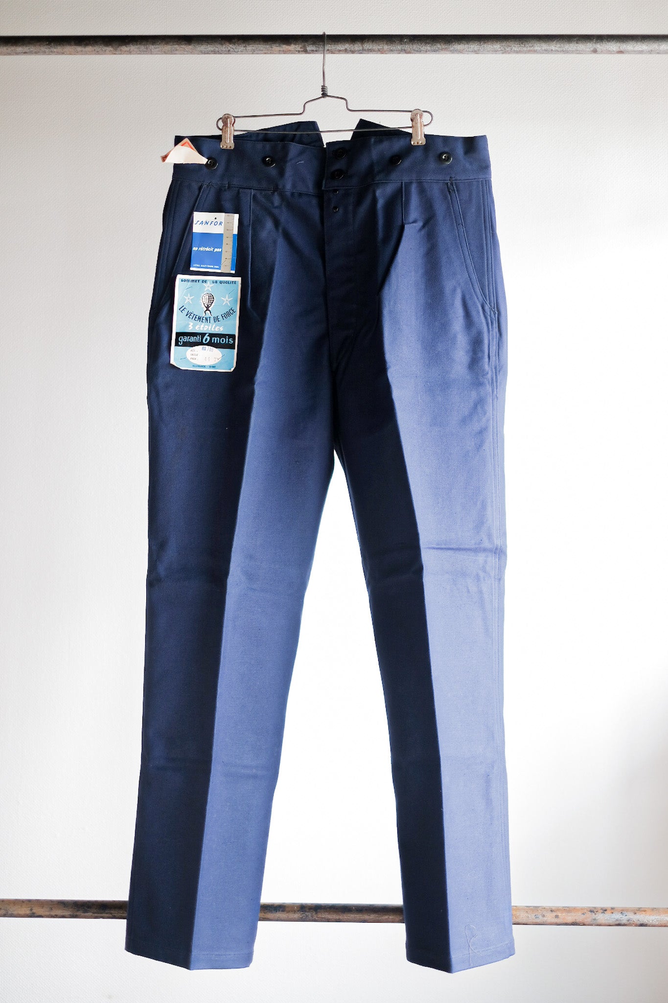 ［~40's］French Vintage Blue Cotton Twill Work Pants "Dead Stock"