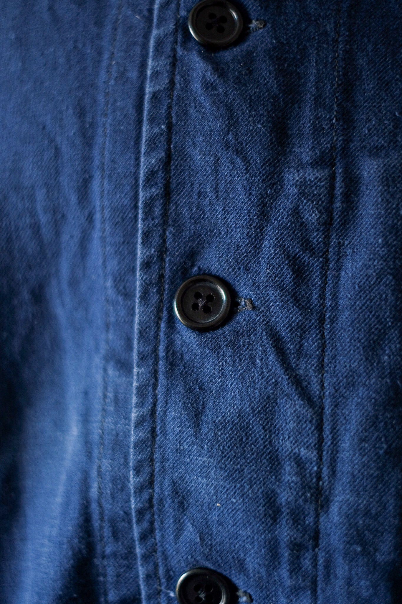 [~ 40's] แจ็คเก็ตผ้าฝ้ายสีน้ำเงินวินเทจฝรั่งเศสวินเทจ