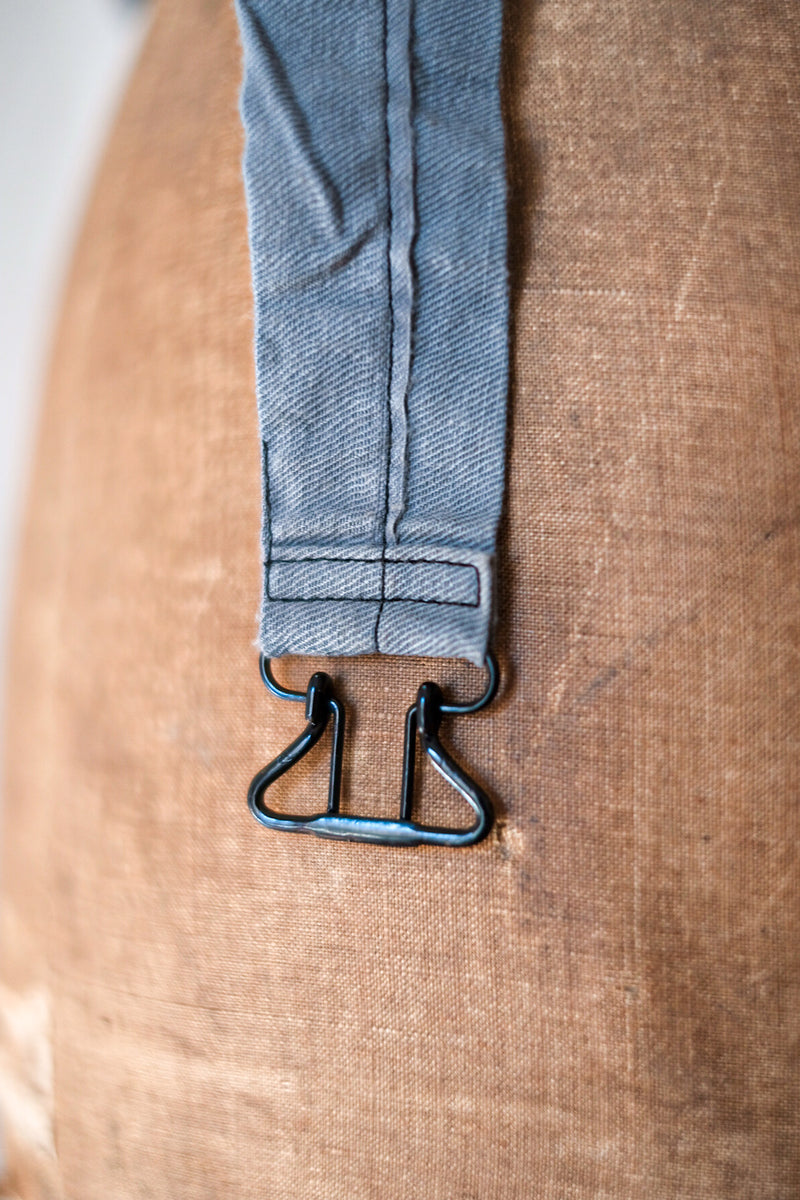 [~ 40's] French Vintage Black Cotton Pique Gilet "Dead Stock"