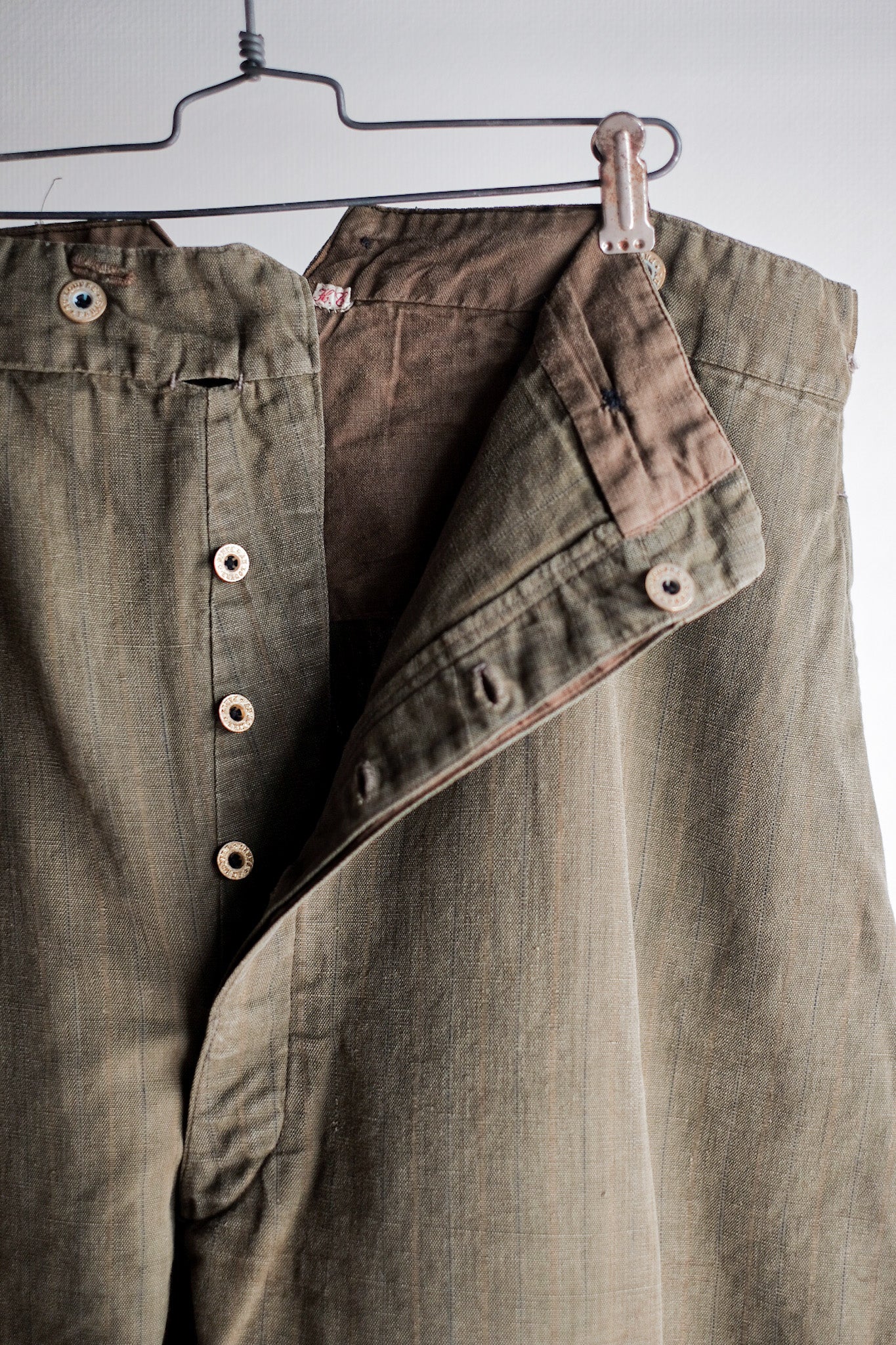 ［~20's］French Vintage Moss Green Hunting Gilet & Jodhpurs "Au Louvre"
