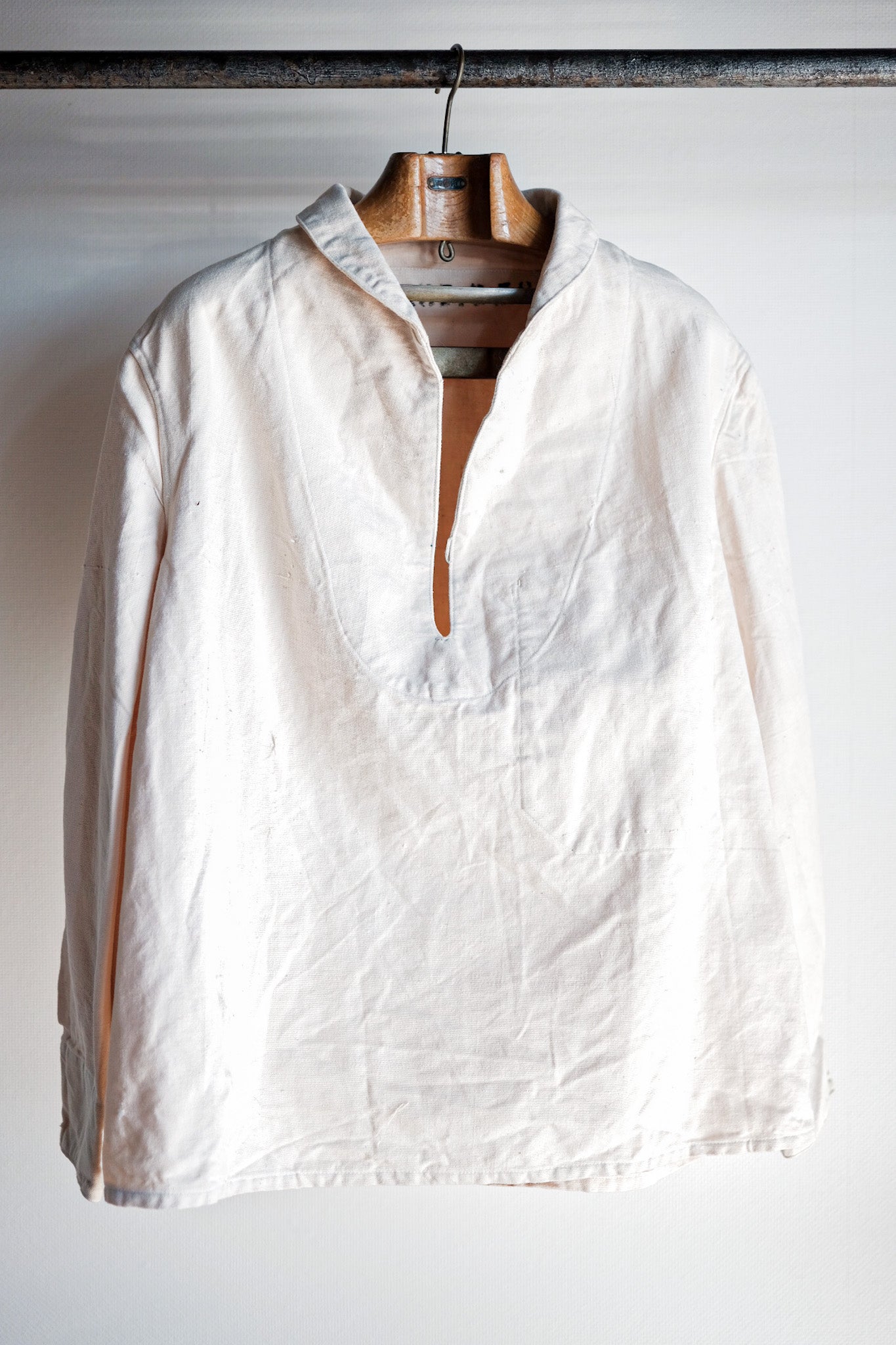 ［~30's］French Navy Linen Sailor Smock "Dead Stock"