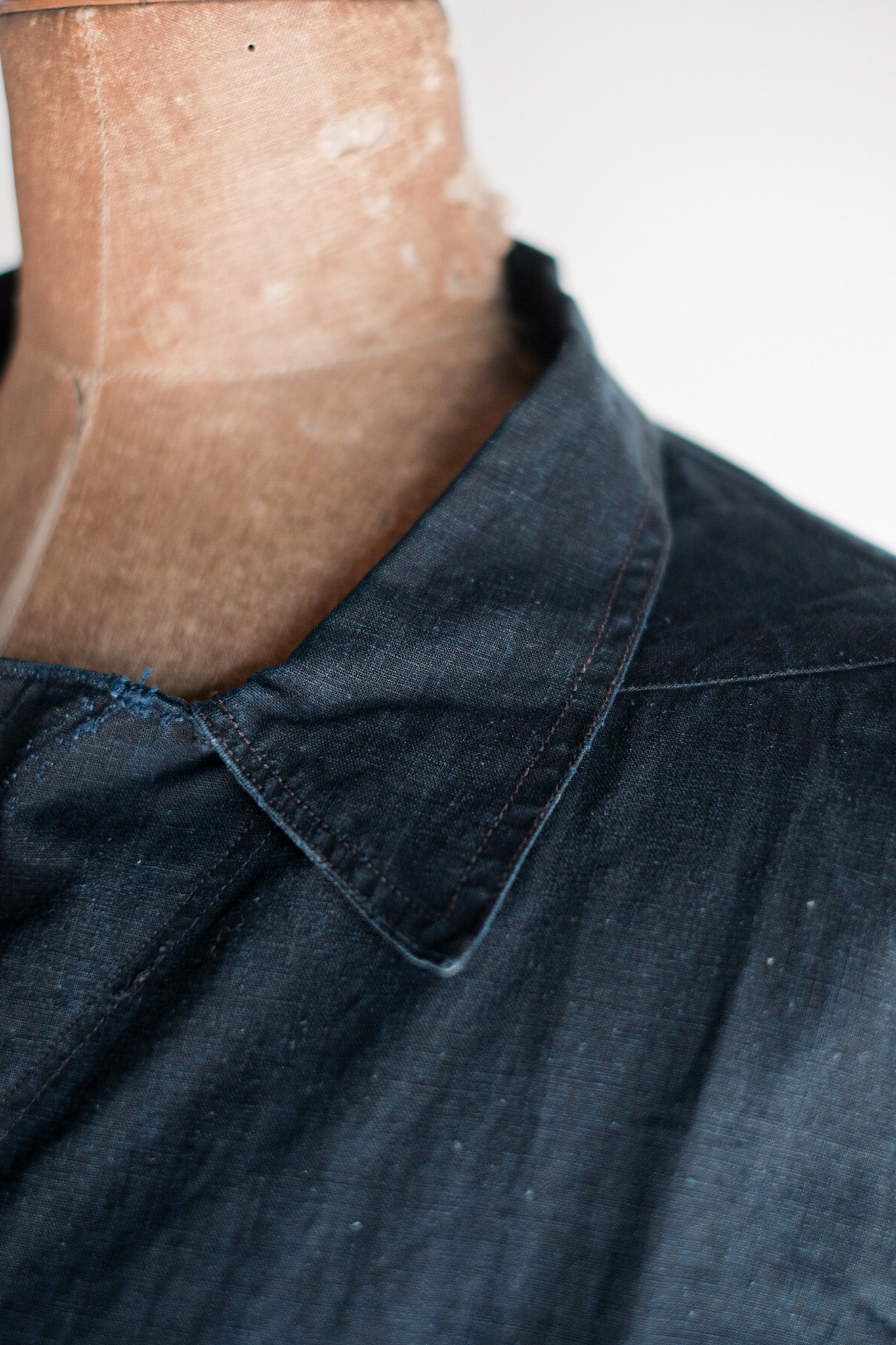 ［Early 20th C］French Antique Indigo Metis Smock Open Type "Biaude"