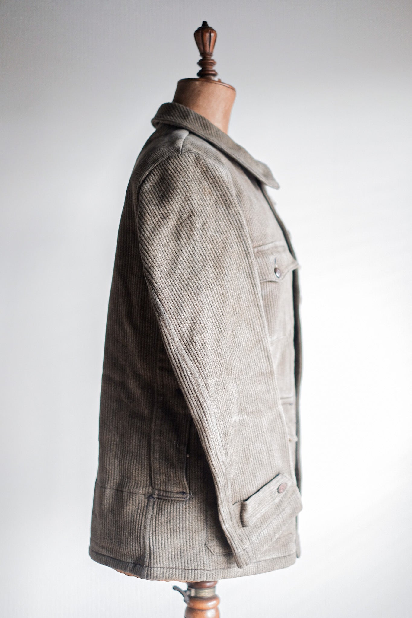 ［~40's］French Vintage Brown Salt & Pepper Cotton Pique Hunting Jacket