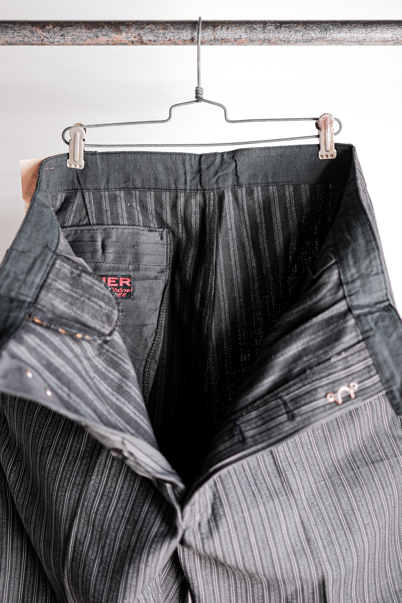 ［~50's］French Vintage Cotton Striped Work Pants "CREPIER" "Dead Stock"
